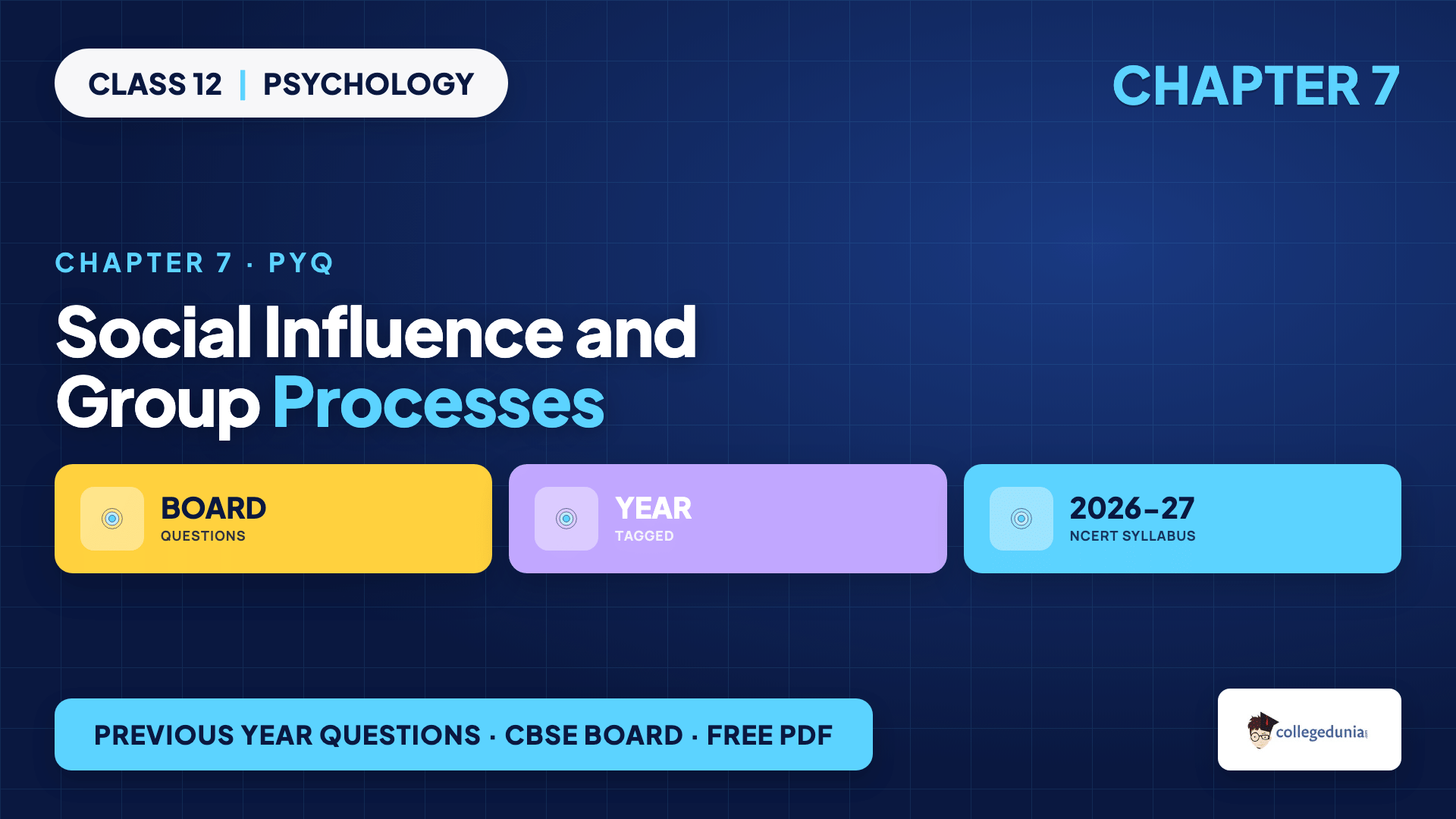 Class 12 Psychology Chapter 7 Social Influence and Group Processes PYQ PDF featured image