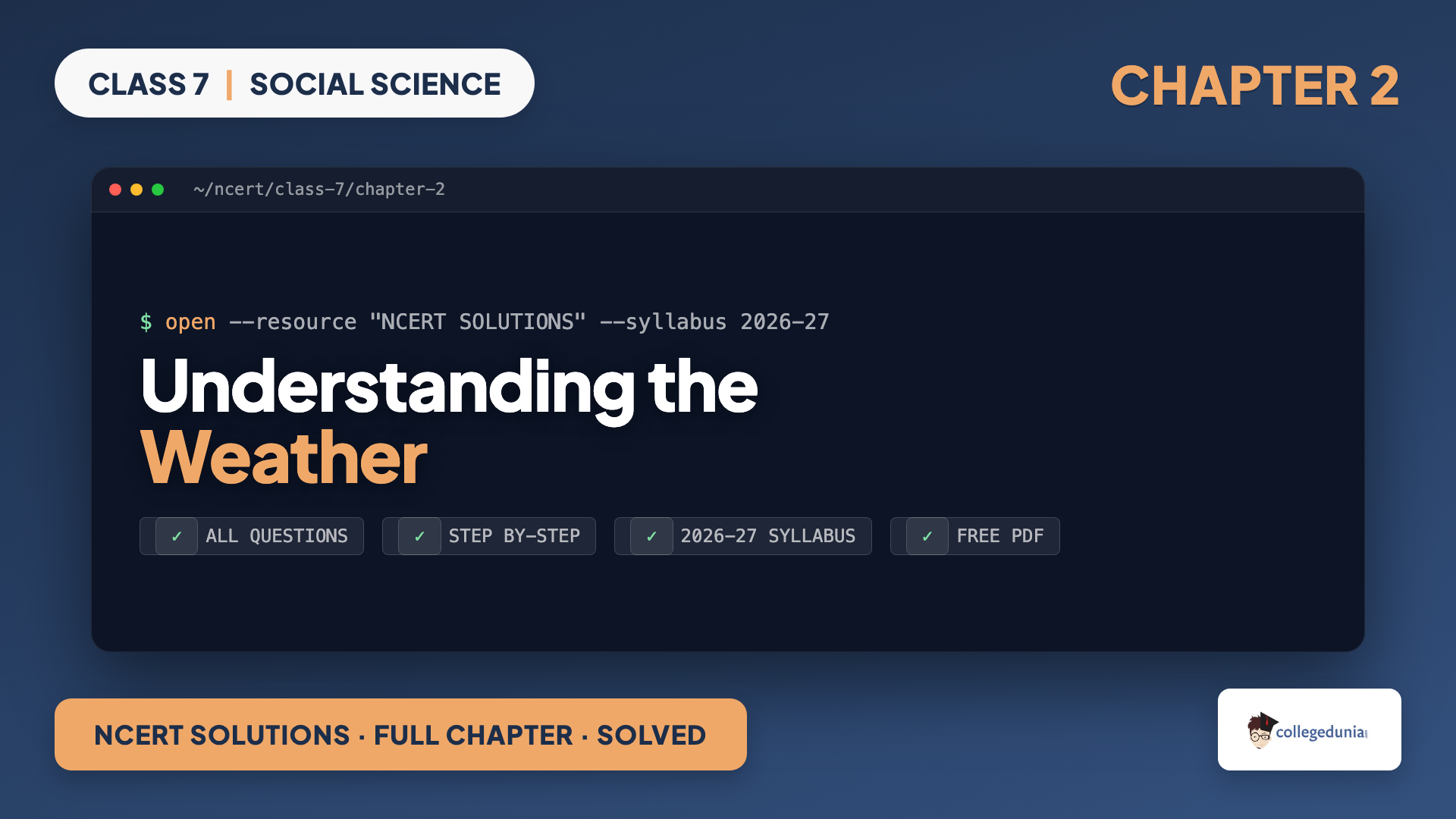 Class 7 Social Science Chapter 2 Understanding the Weather NCERT Solutions featured image