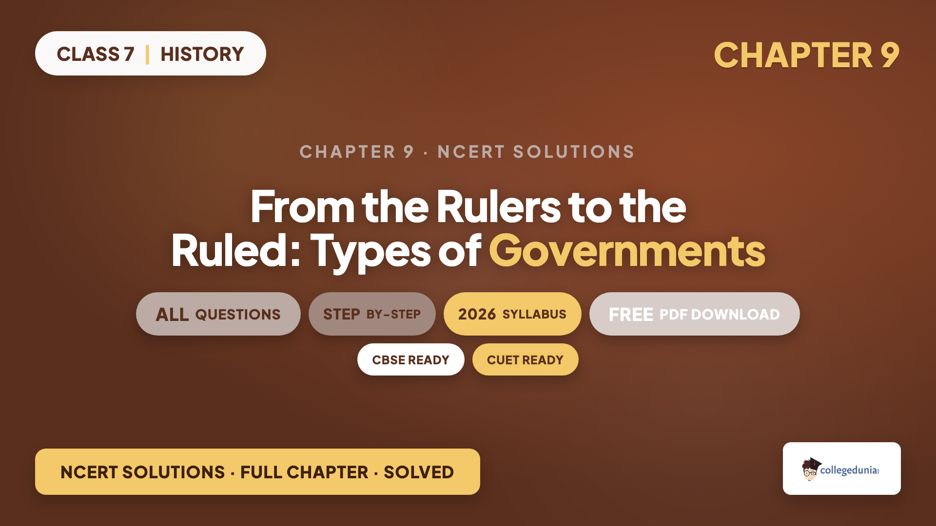Class 7 Social Science Chapter 9 From the Rulers to the Ruled Types of Governments NCERT Solutions featured image