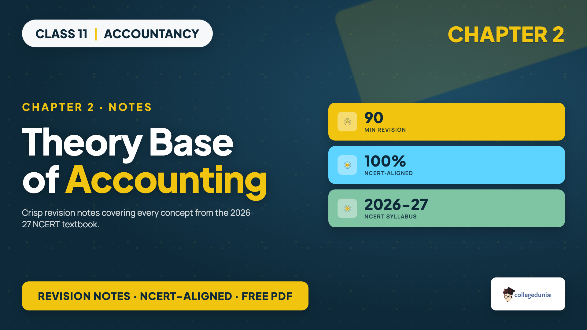 Class 11 Accountancy Chapter 2 Theory Base of Accounting Notes featured image