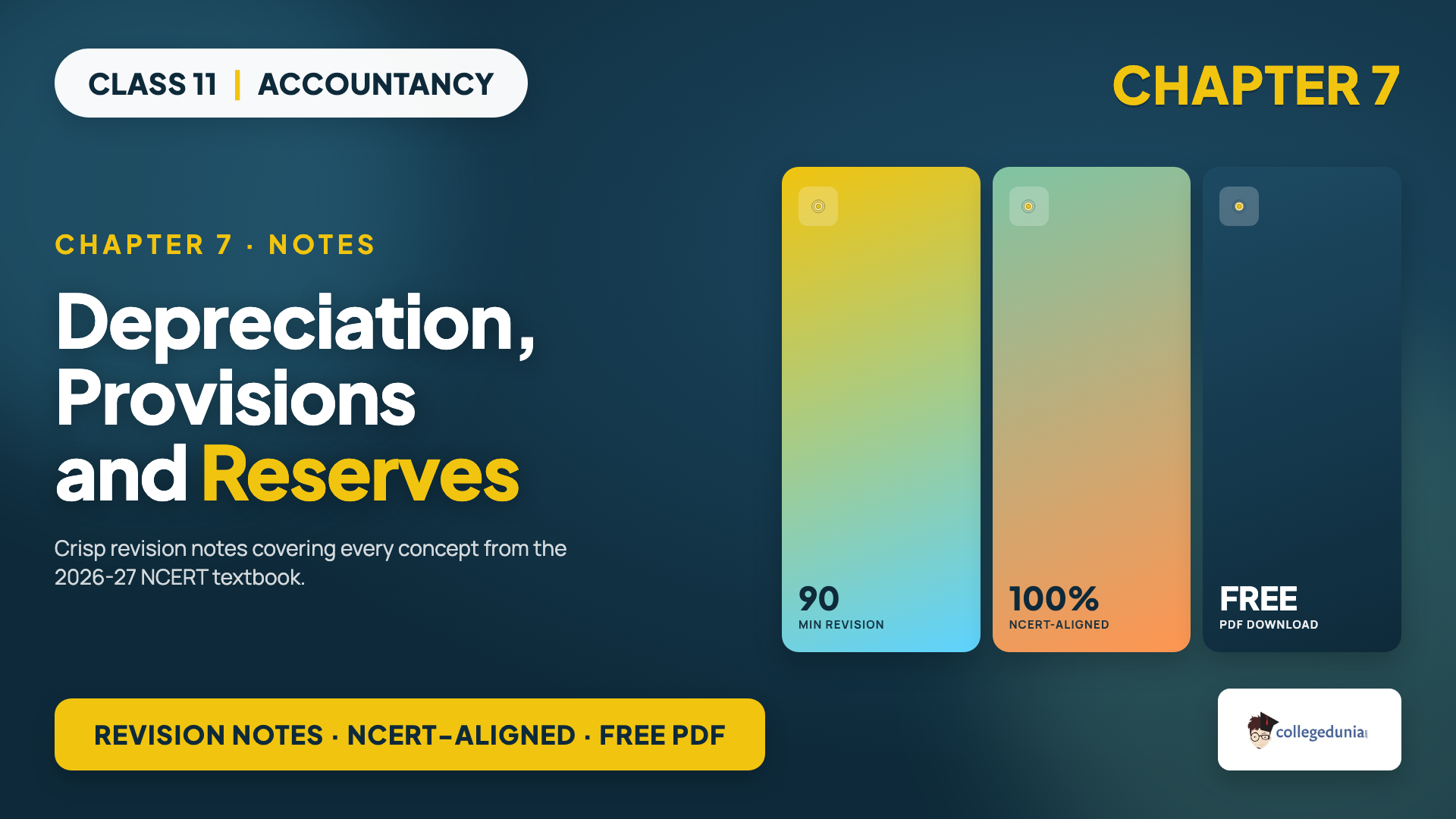 Class 11 Accountancy Chapter 7 Depreciation, Provisions and Reserves Notes
