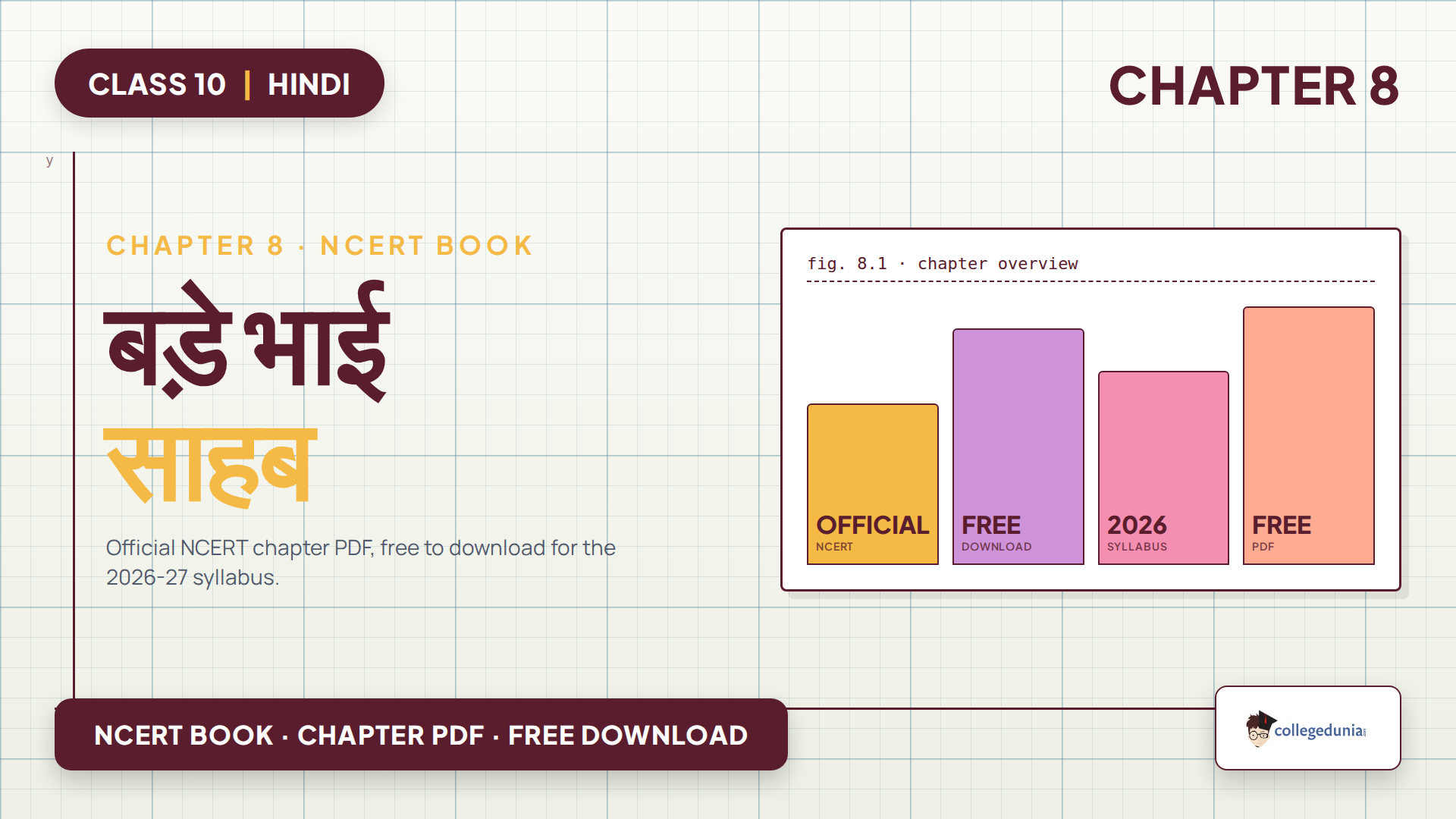 NCERT Class 10 Hindi Sparsh Part 2 Chapter 8 Premchand Bade Bhai Sahab book PDF download