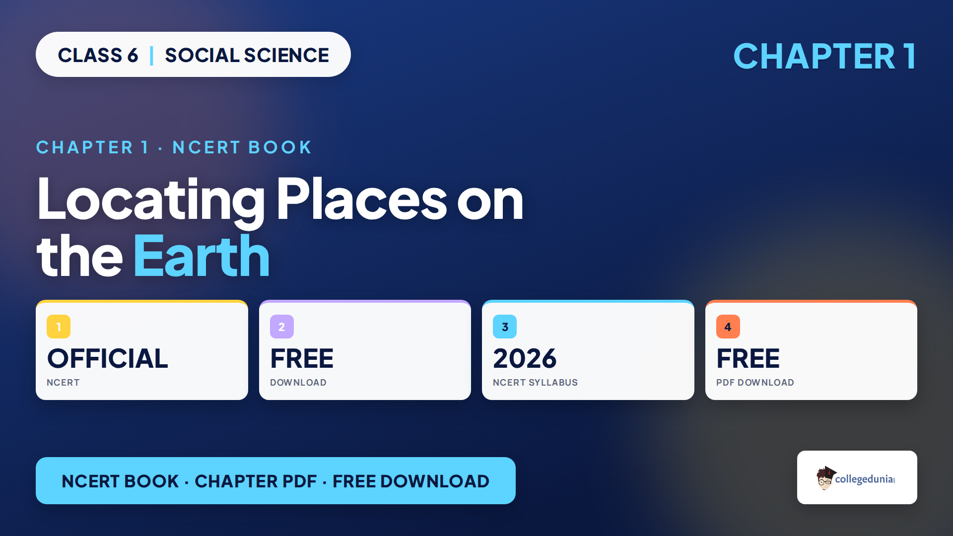 NCERT Class 6 Social Science Chapter 1 Locating Places on the Earth book PDF free download for the 2026-27 session