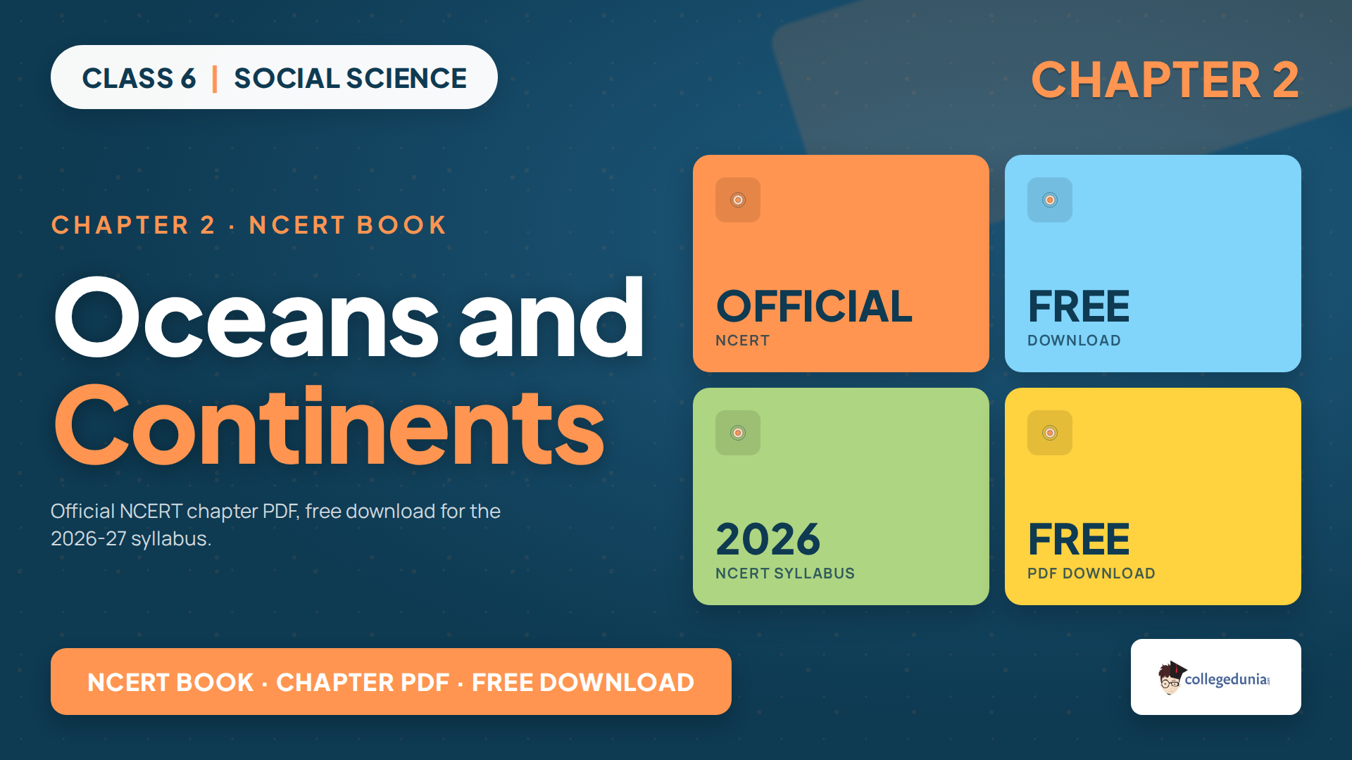 NCERT Class 6 Social Science Chapter 2 Oceans and Continents book PDF free download for 2026-27