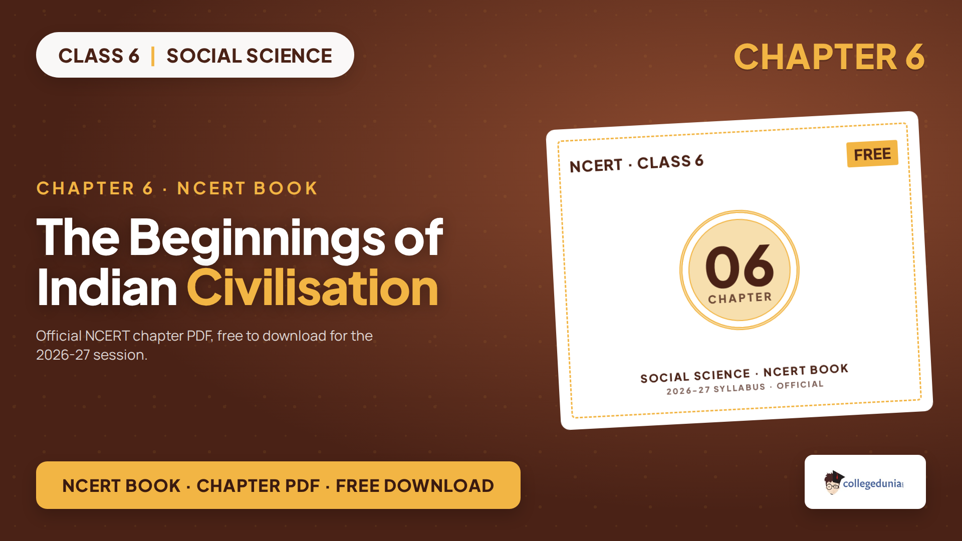 NCERT Class 6 Social Science Chapter 6 The Beginnings of Indian Civilisation book PDF free download for 2026-27