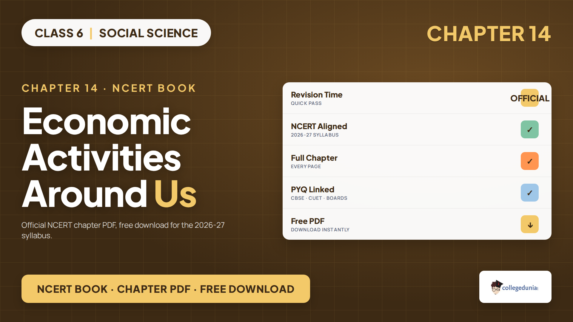 Class 6 Social Science Chapter 14 Economic Activities Around Us NCERT book PDF free download for 2026-27