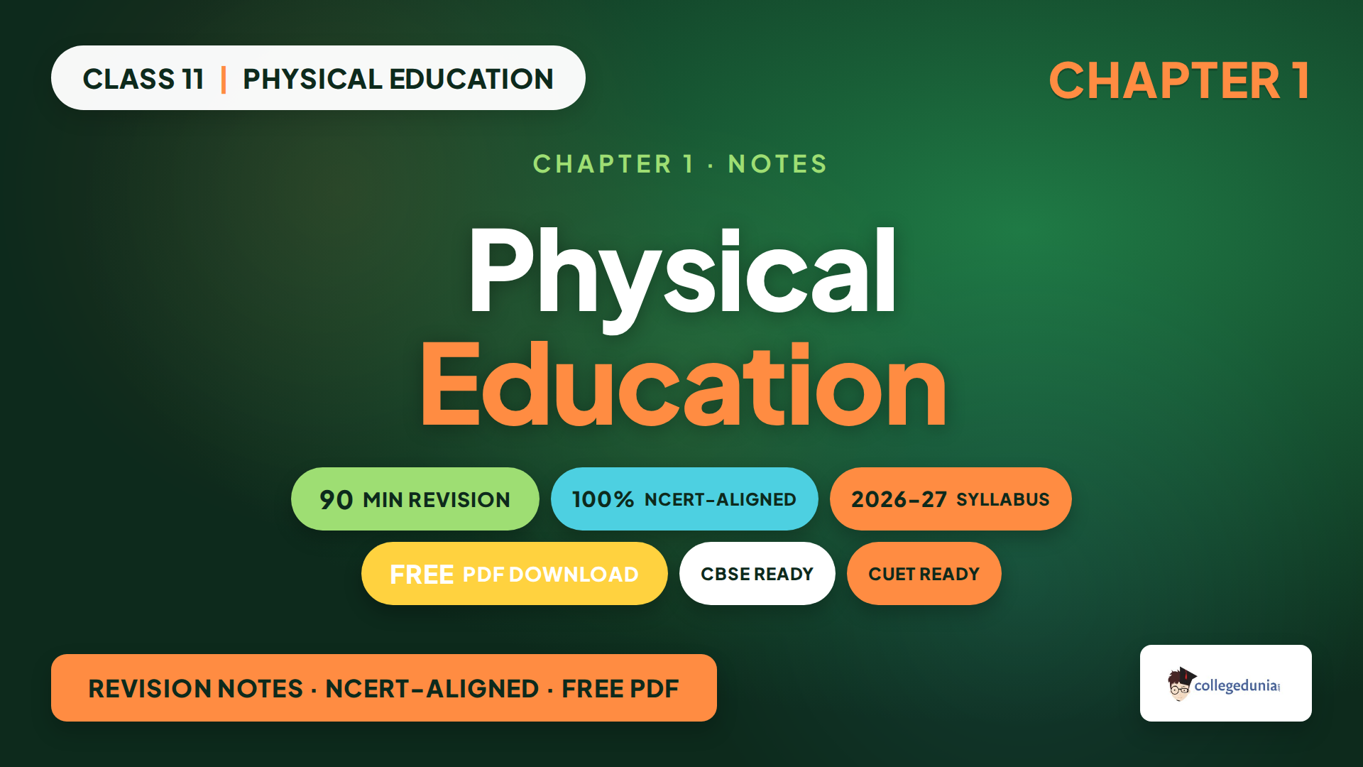 NCERT Class 11 Physical Education Chapter 1 Physical Education revision notes for the 2026-27 CBSE syllabus