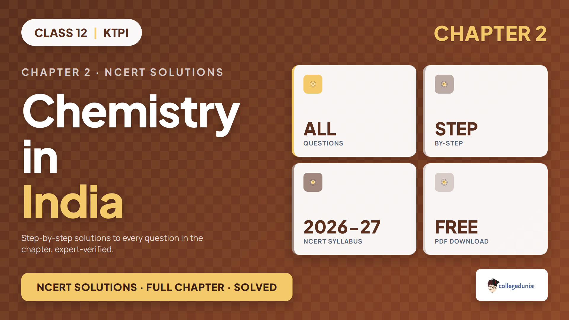 NCERT Solutions for Class 12 KTPI Chapter 2 Chemistry in India, all 7 Exercise questions and 4 Extended Activities solved with free PDF download