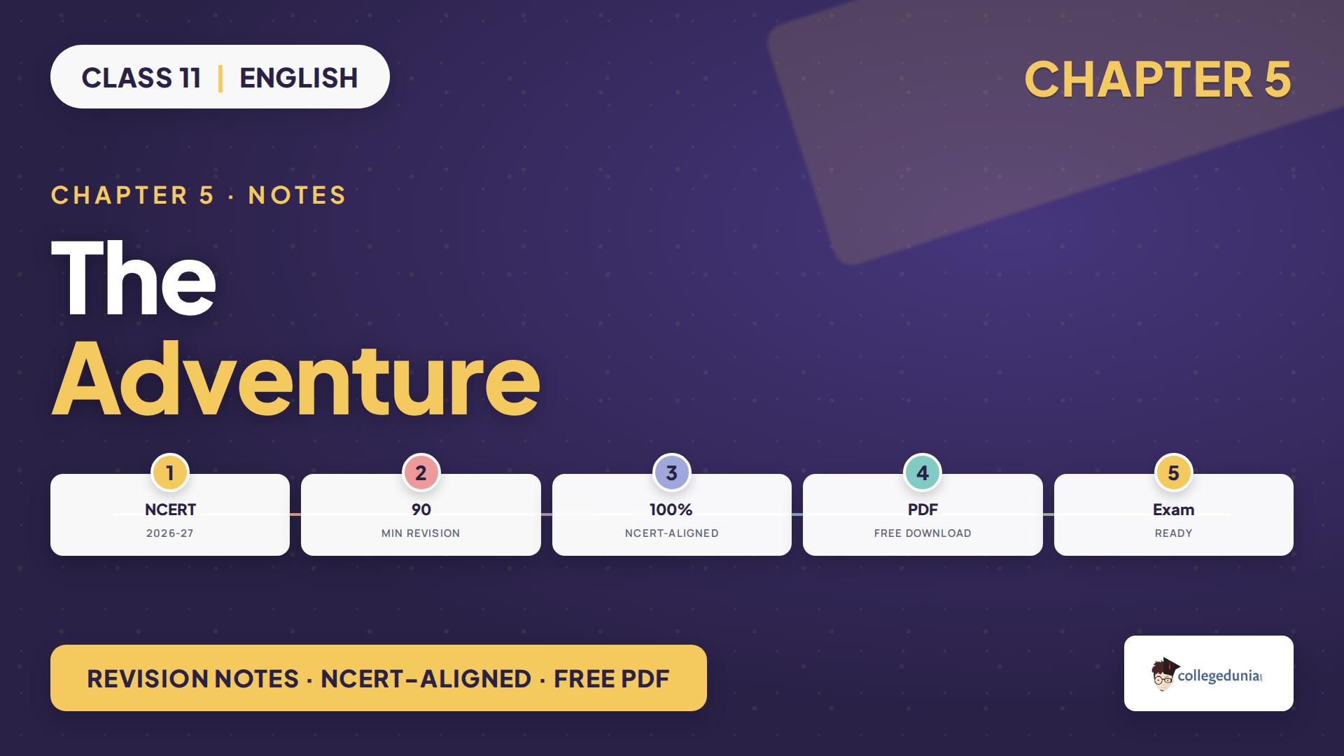 NCERT Class 11 English Hornbill Chapter 5 The Adventure revision notes by Jayant Narlikar