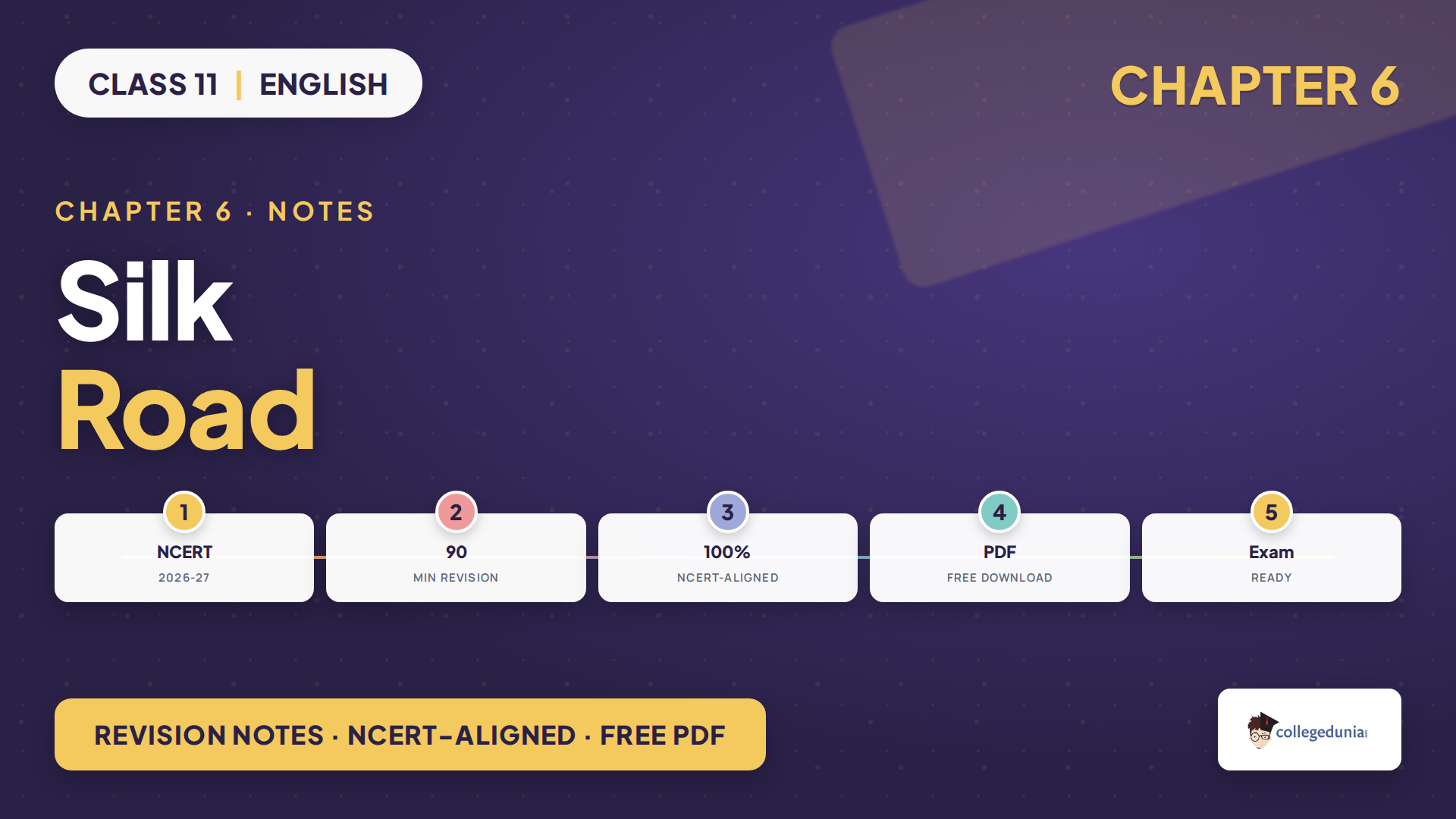 Class 11 English Hornbill Chapter 6 Silk Road Notes for the 2026-27 CBSE syllabus