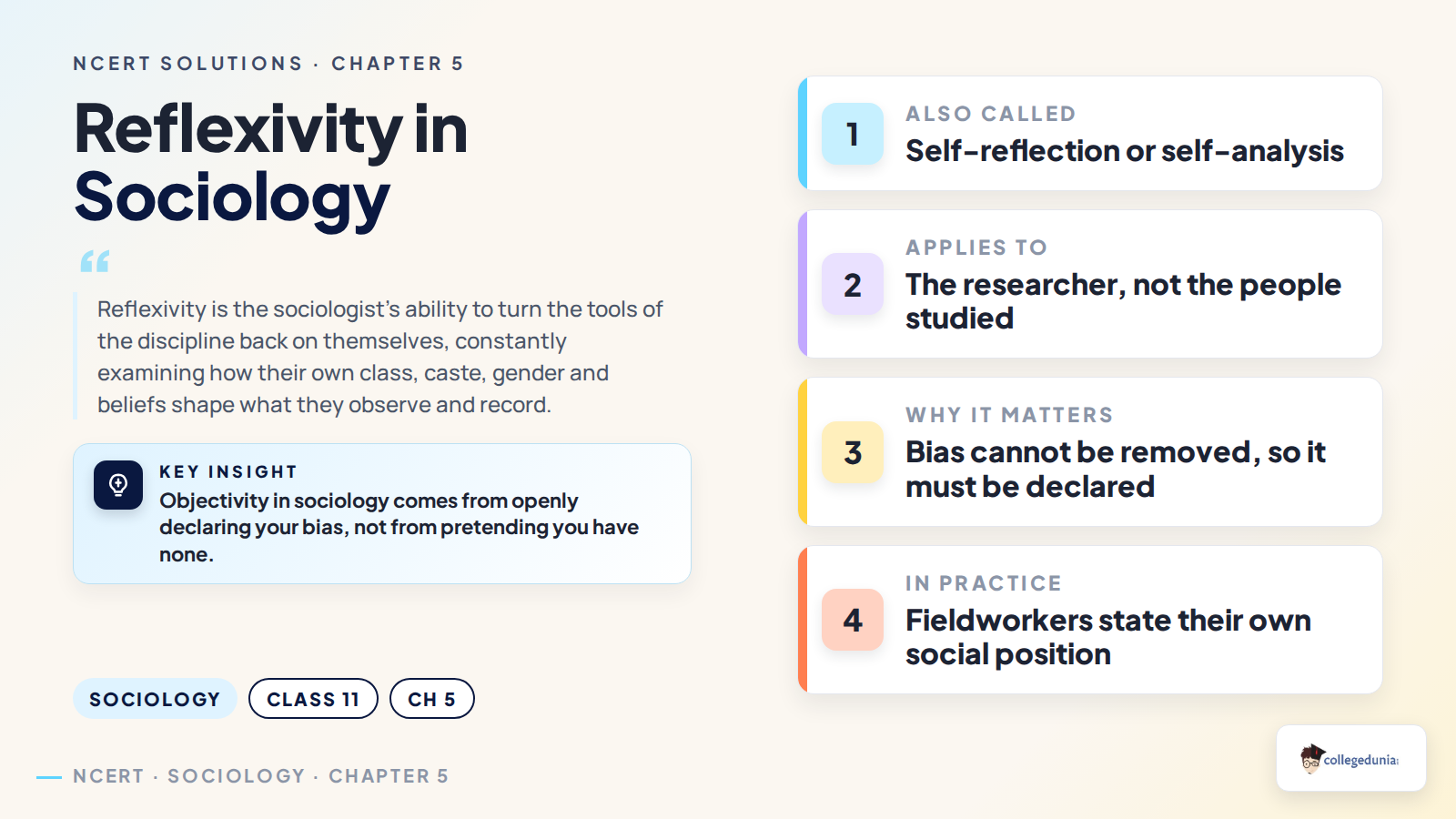 Reflexivity in sociology explained: definition, who it applies to, why it matters and how fieldworkers practise it