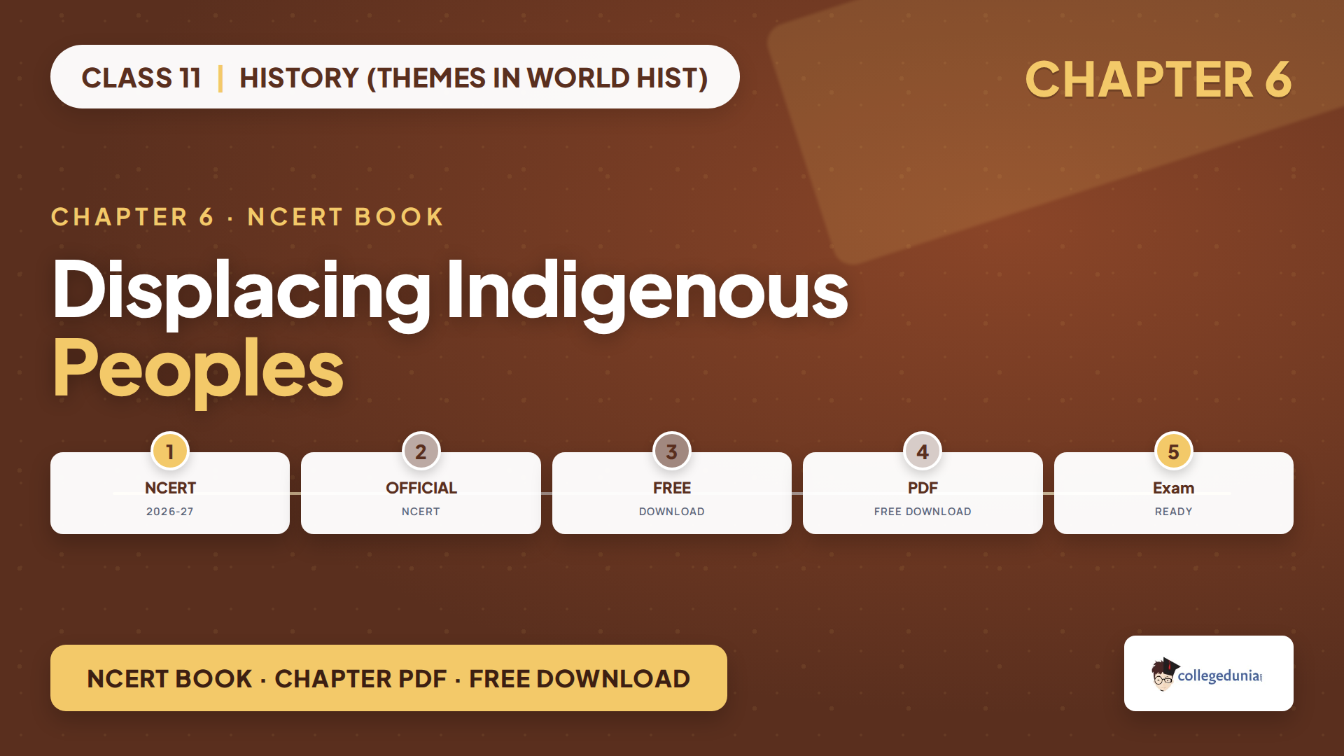 NCERT Class 11 History Chapter 6 Displacing Indigenous Peoples book PDF for 2026-27