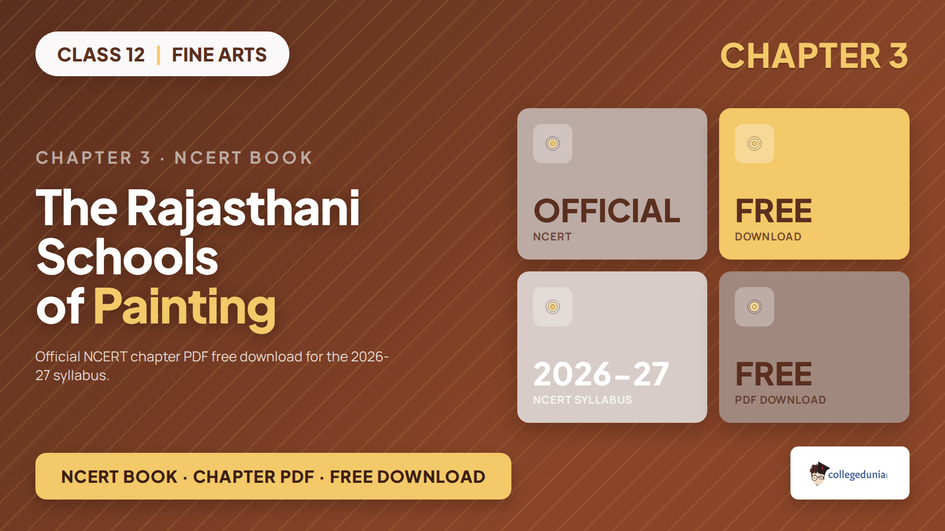 NCERT Class 12 Fine Arts Chapter 3 The Rajasthani Schools of Painting book PDF free download for the 2026-27 syllabus