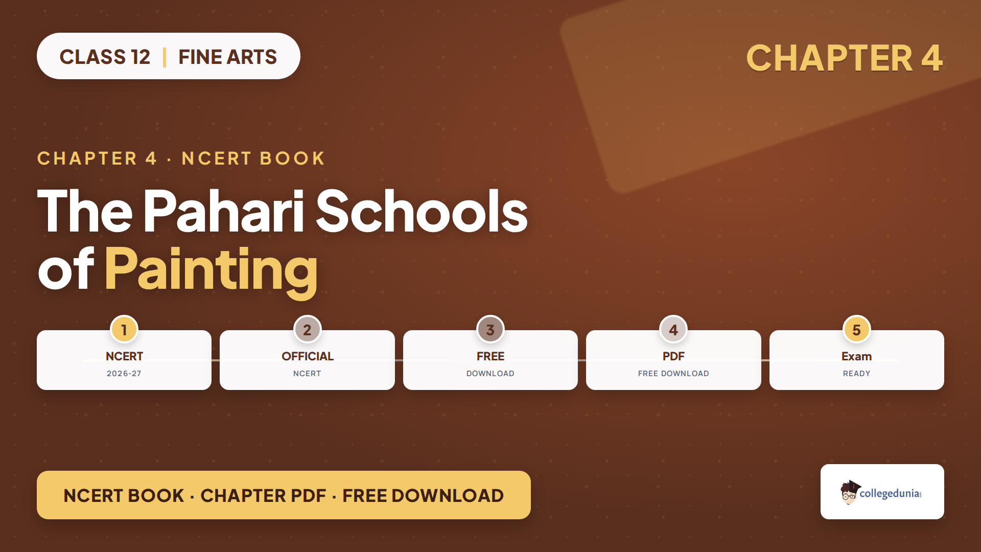 Class 12 Fine Arts Chapter 4 The Pahari Schools of Painting NCERT book PDF free download for 2026-27