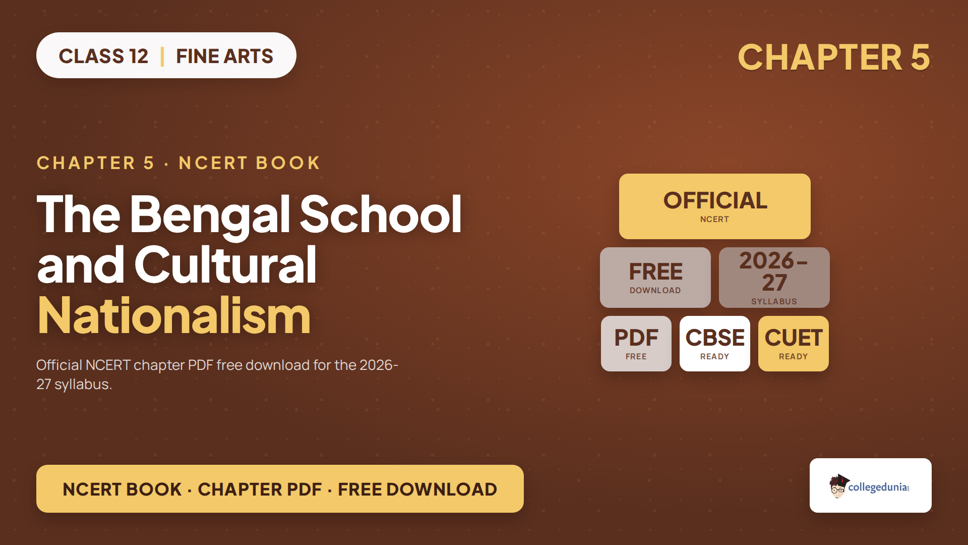 Class 12 Fine Arts Chapter 5 The Bengal School and Cultural Nationalism NCERT book PDF free download for 2026-27