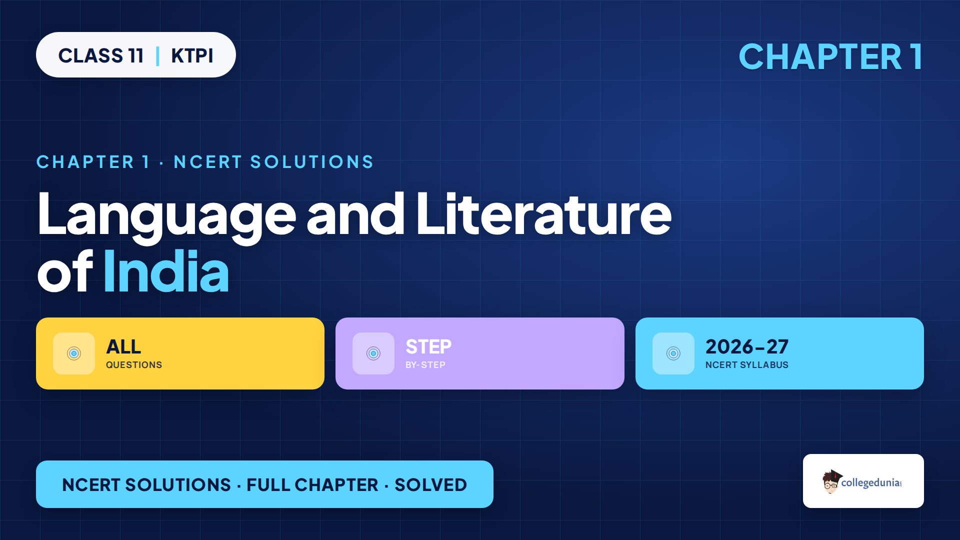 Class 11 KTPI Chapter 1 Language and Literature of India NCERT Solutions 2026-27