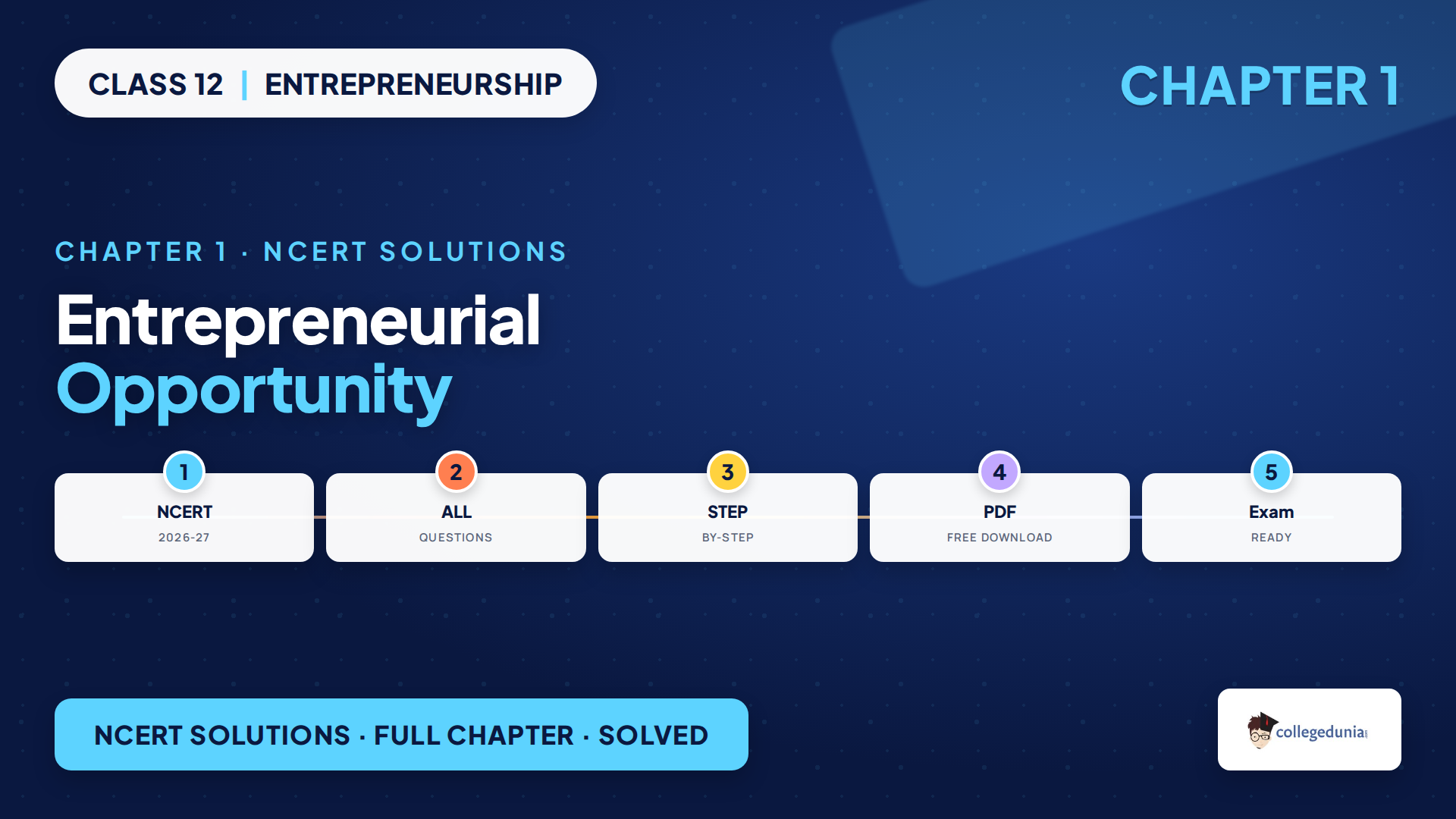 Class 12 Entrepreneurship Chapter 1 Entrepreneurial Opportunity NCERT Solutions 2026-27