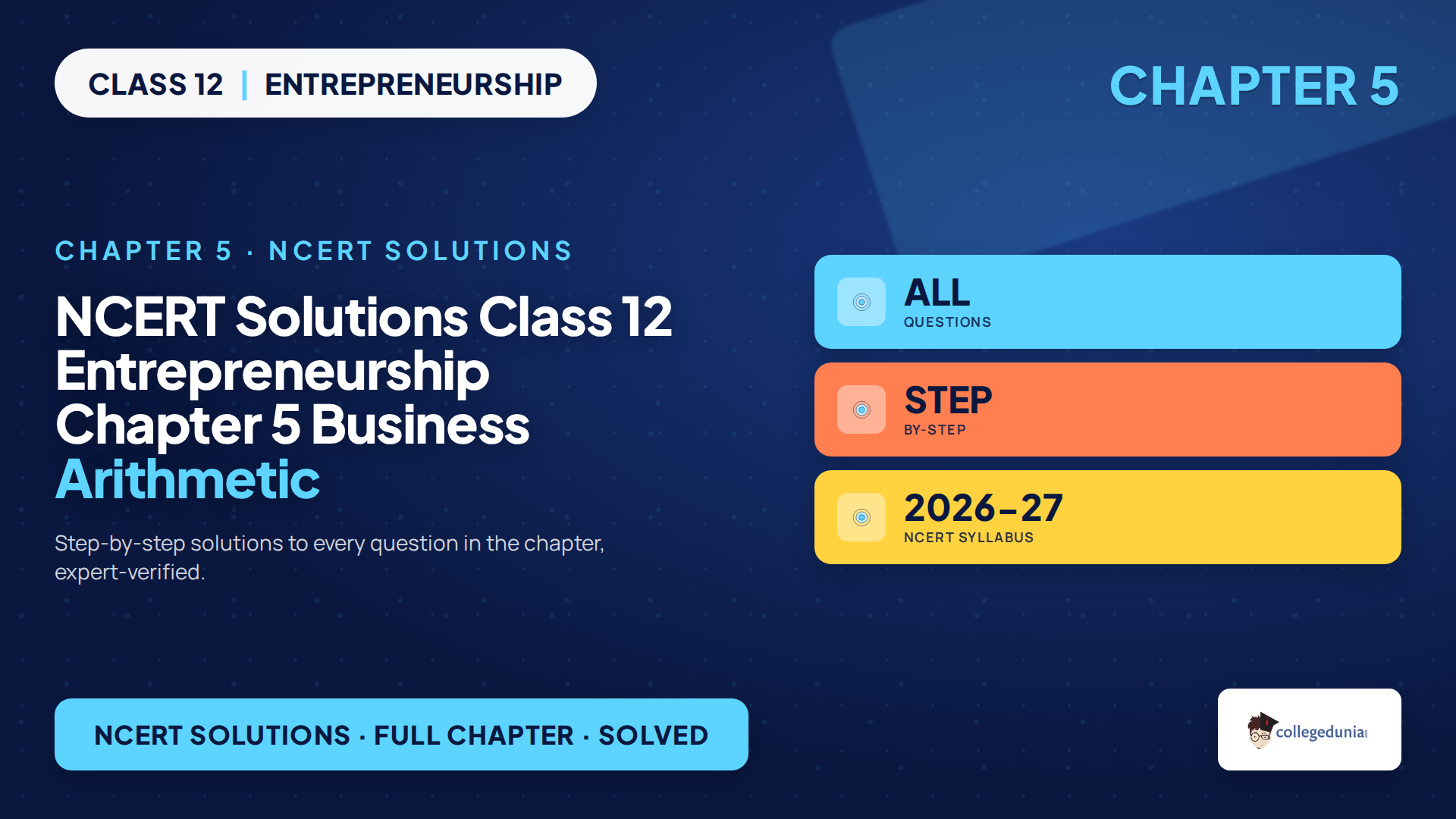Class 12 Entrepreneurship Chapter 5 Business Arithmetic NCERT Solutions 2026-27