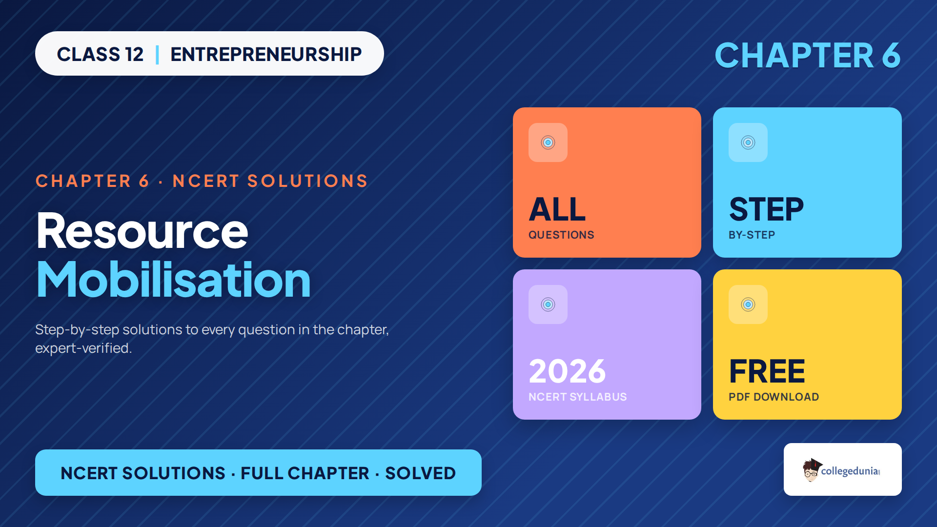 Class 12 Entrepreneurship Chapter 6 Resource Mobilisation NCERT Solutions 2026-27