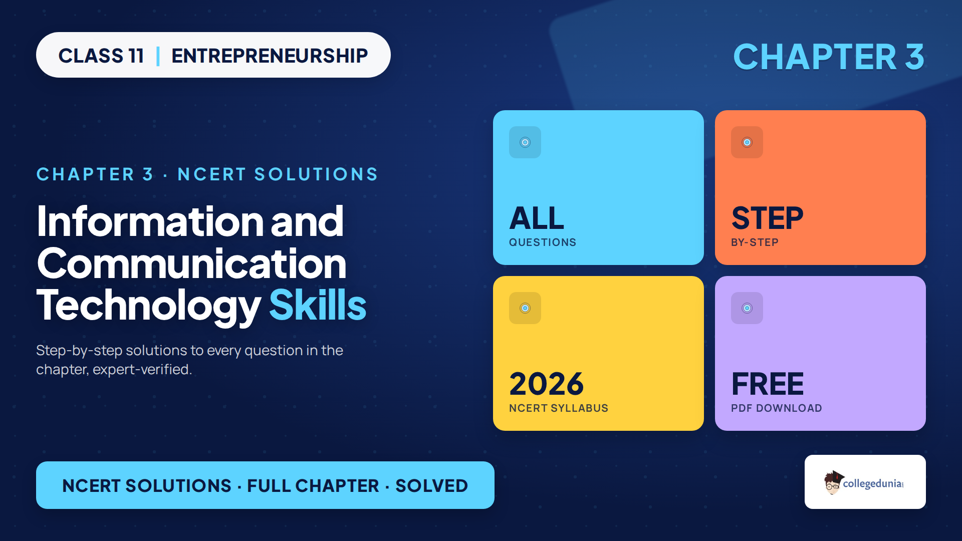 Class 11 Entrepreneurship Chapter 3 NCERT Solutions cover for 2026-27