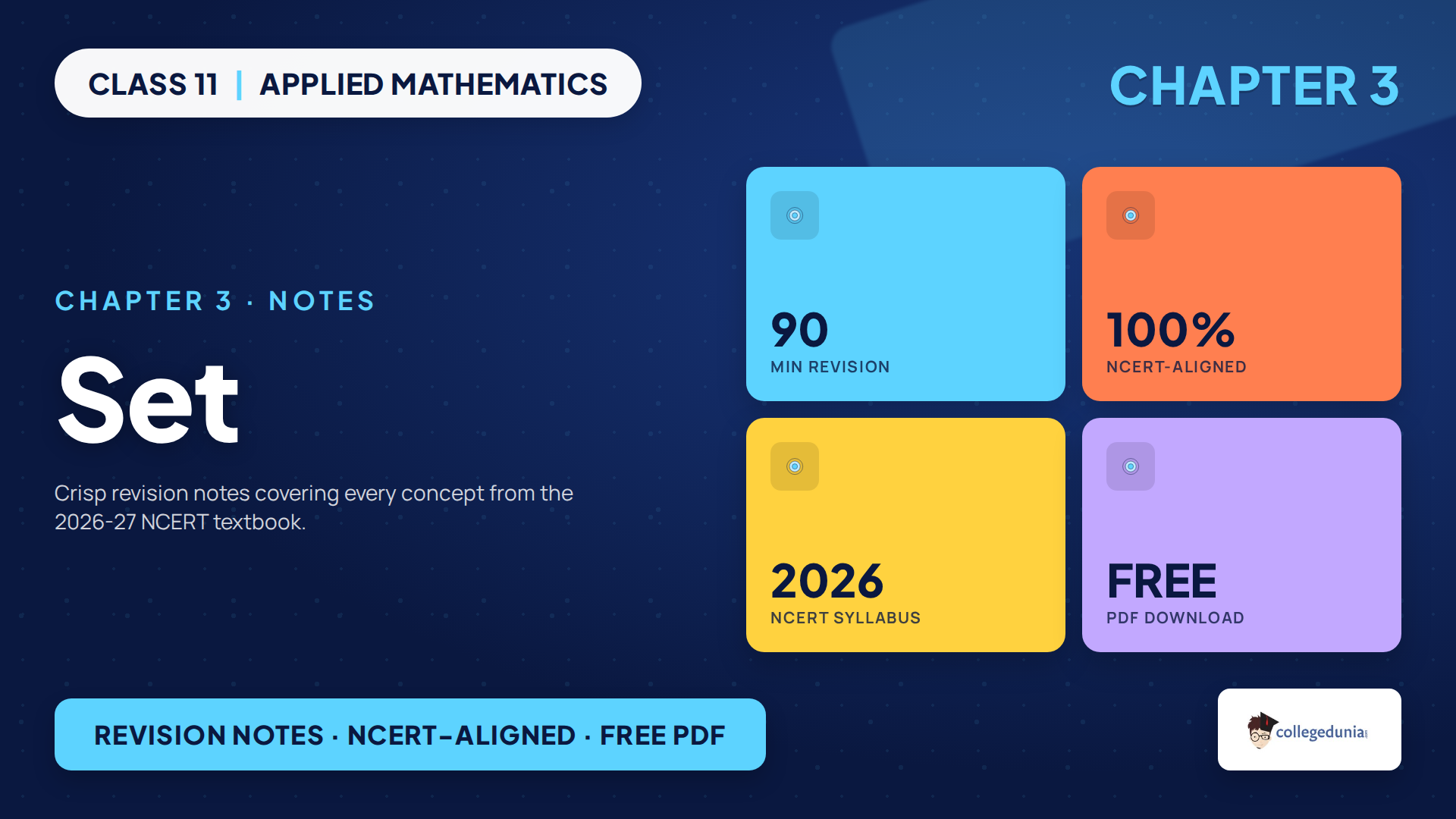 Class 11 Applied Mathematics Chapter 3 Set Notes 2026-27