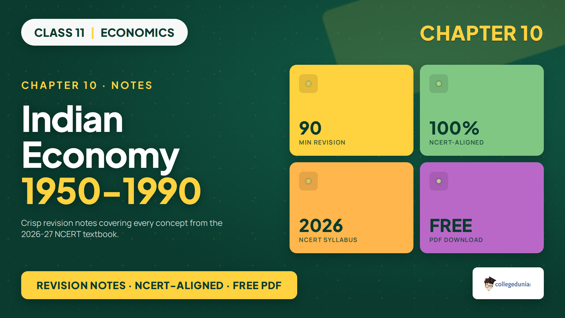 NCERT Notes Class 11 Economics Chapter 10 Indian Economy 1950-1990