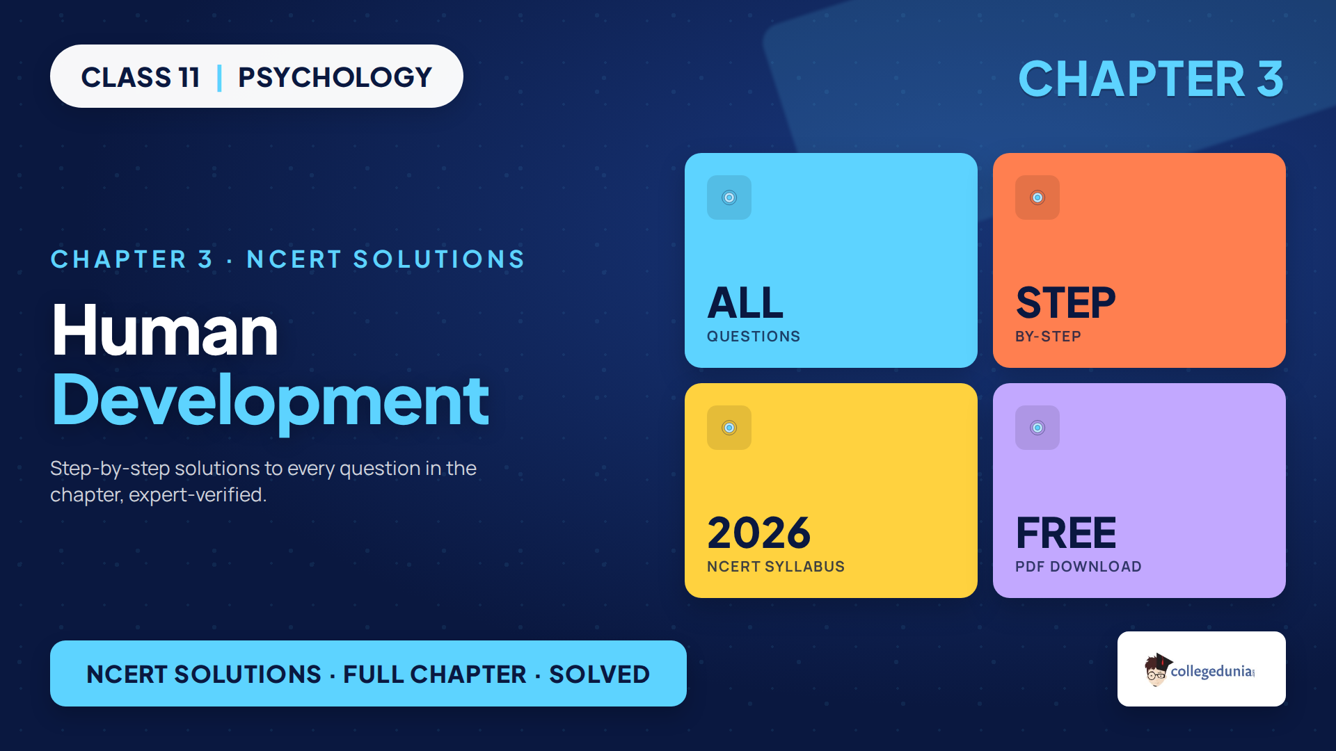 NCERT Solutions for Class 11 Psychology Chapter 3 Human Development, 2026-27