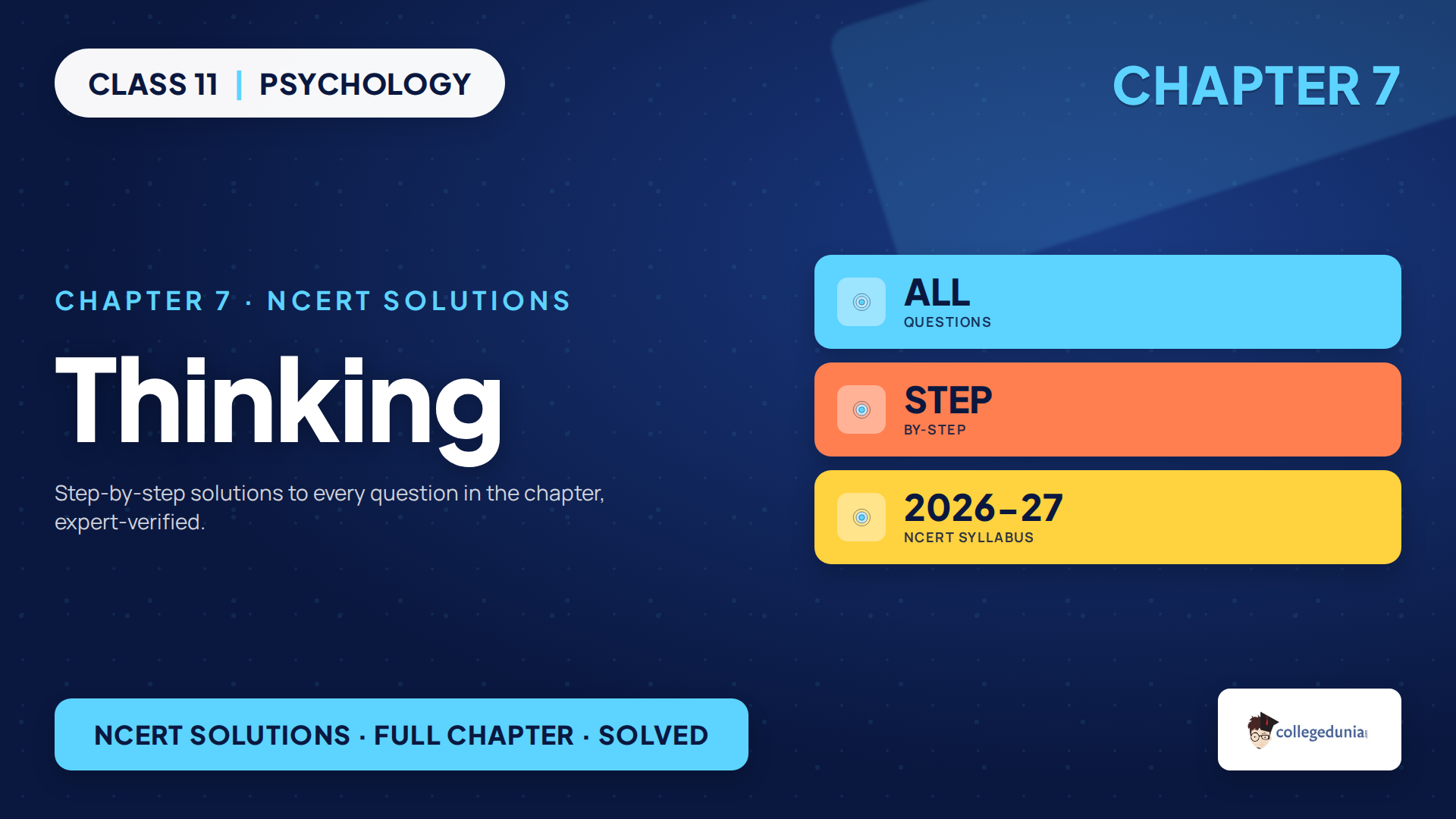 Class 11 Psychology Chapter 7 Thinking Solutions