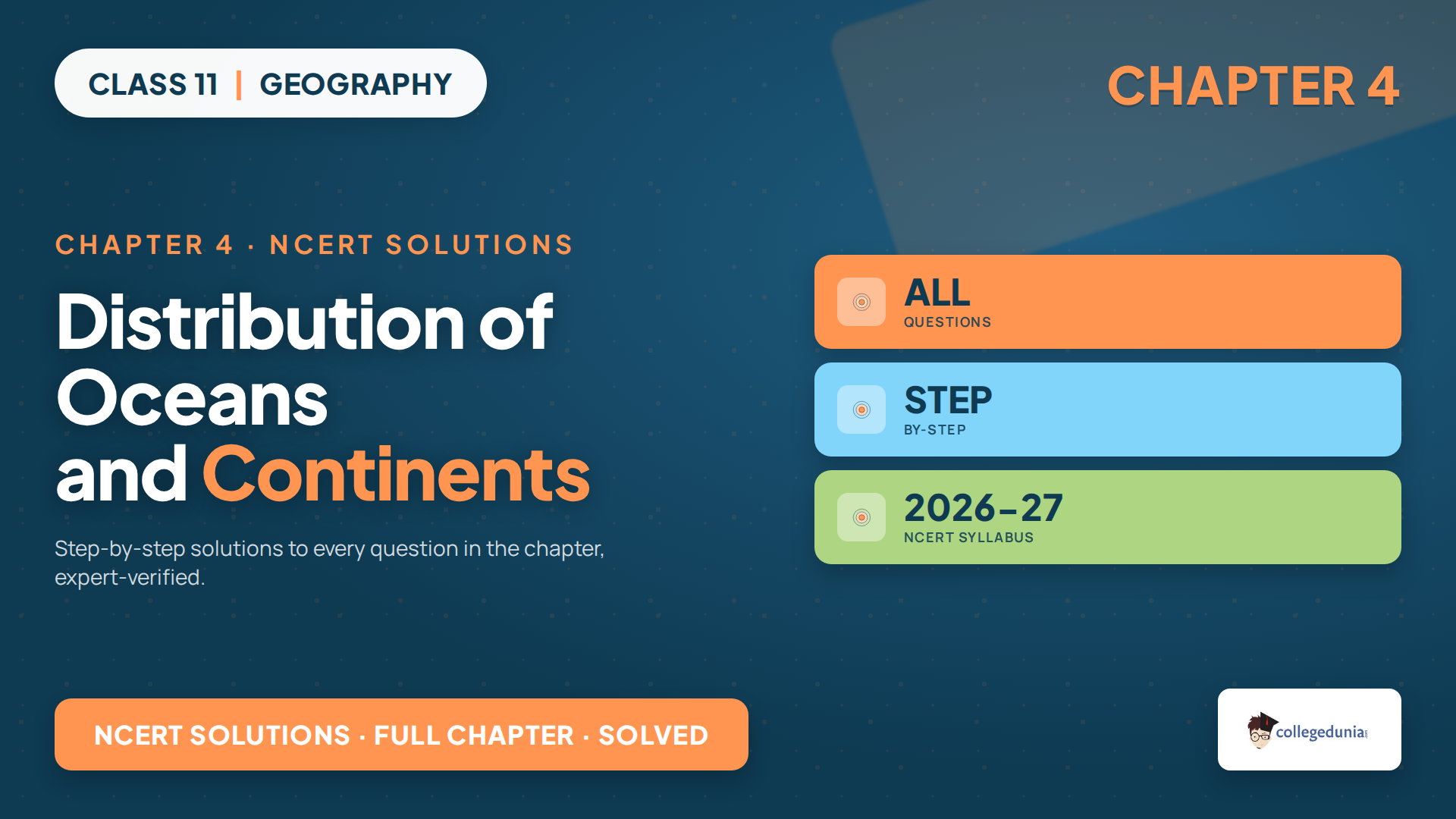 NCERT Solutions for Class 11 Geography Chapter 4 Distribution of Oceans and Continents