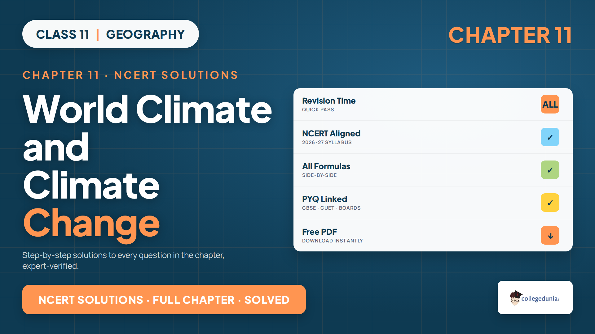 NCERT Solutions for Class 11 Geography Chapter 11 World Climate and Climate Change 2026-27