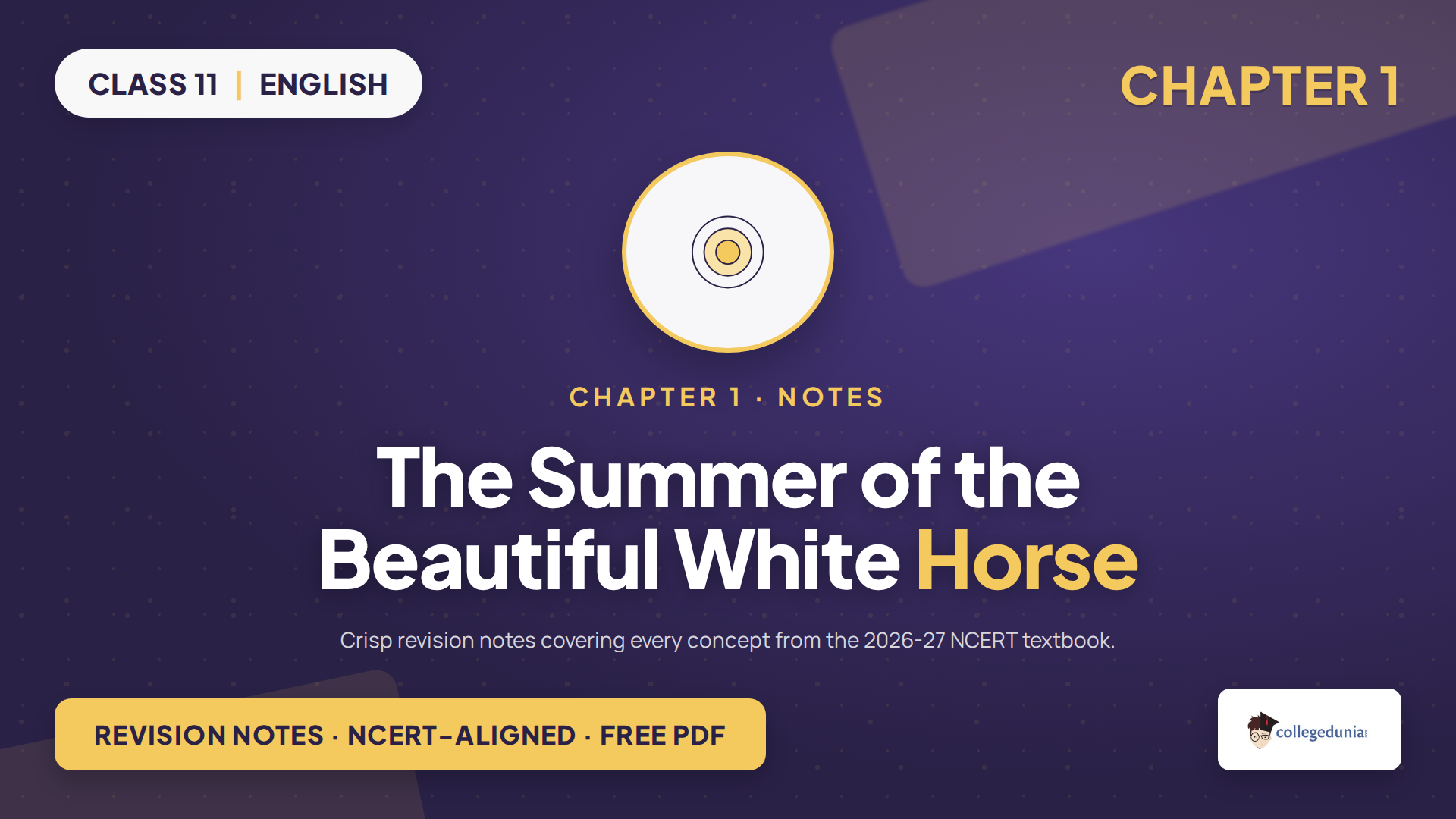 The Summer of the Beautiful White Horse Class 11 Notes