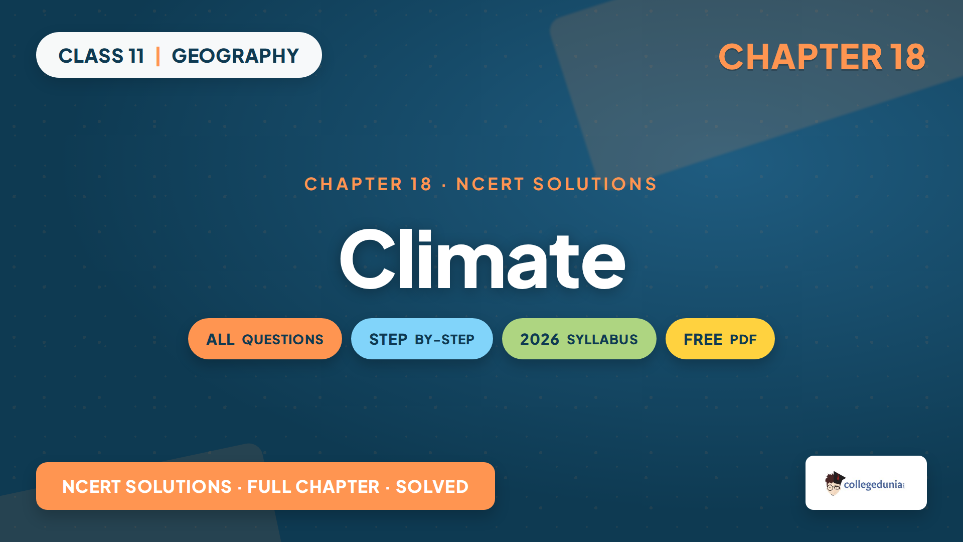 NCERT Solutions for Class 11 Geography Chapter 18 Climate