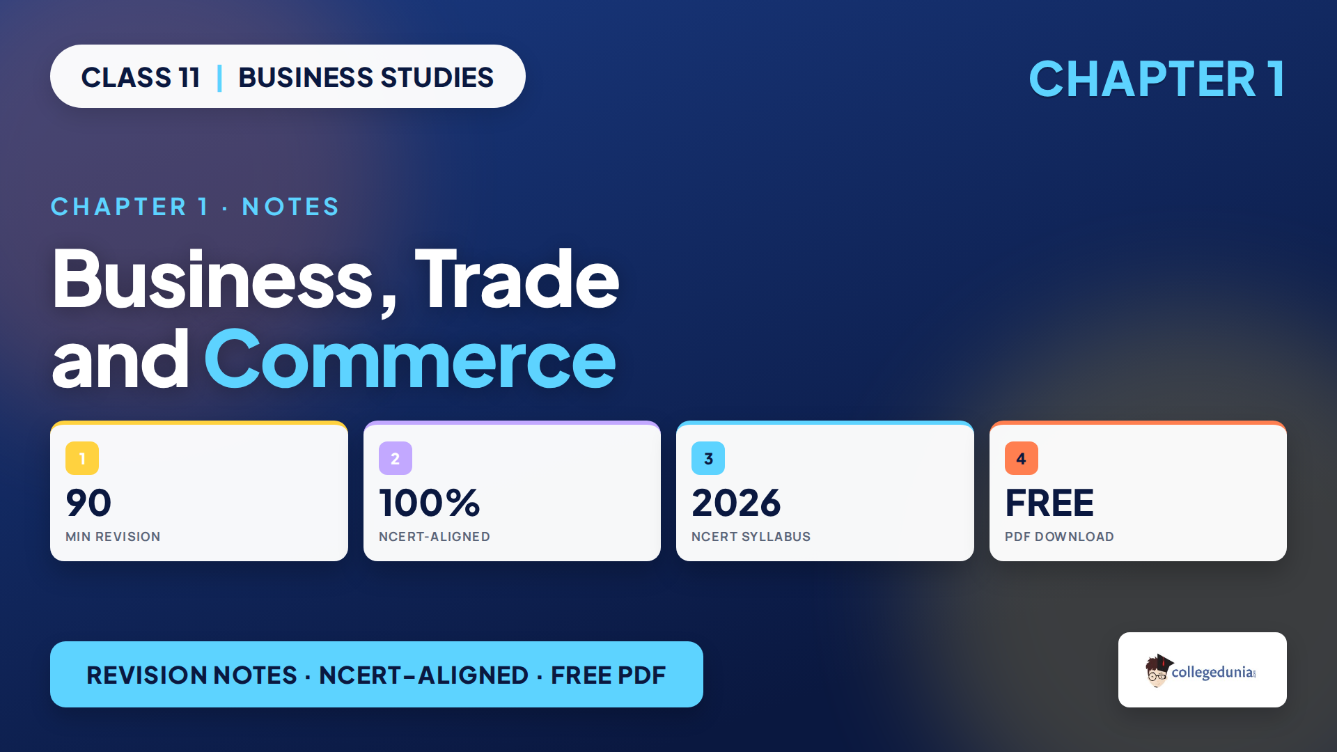 NCERT Notes Class 11 Business Studies Chapter 1 Business Trade and Commerce