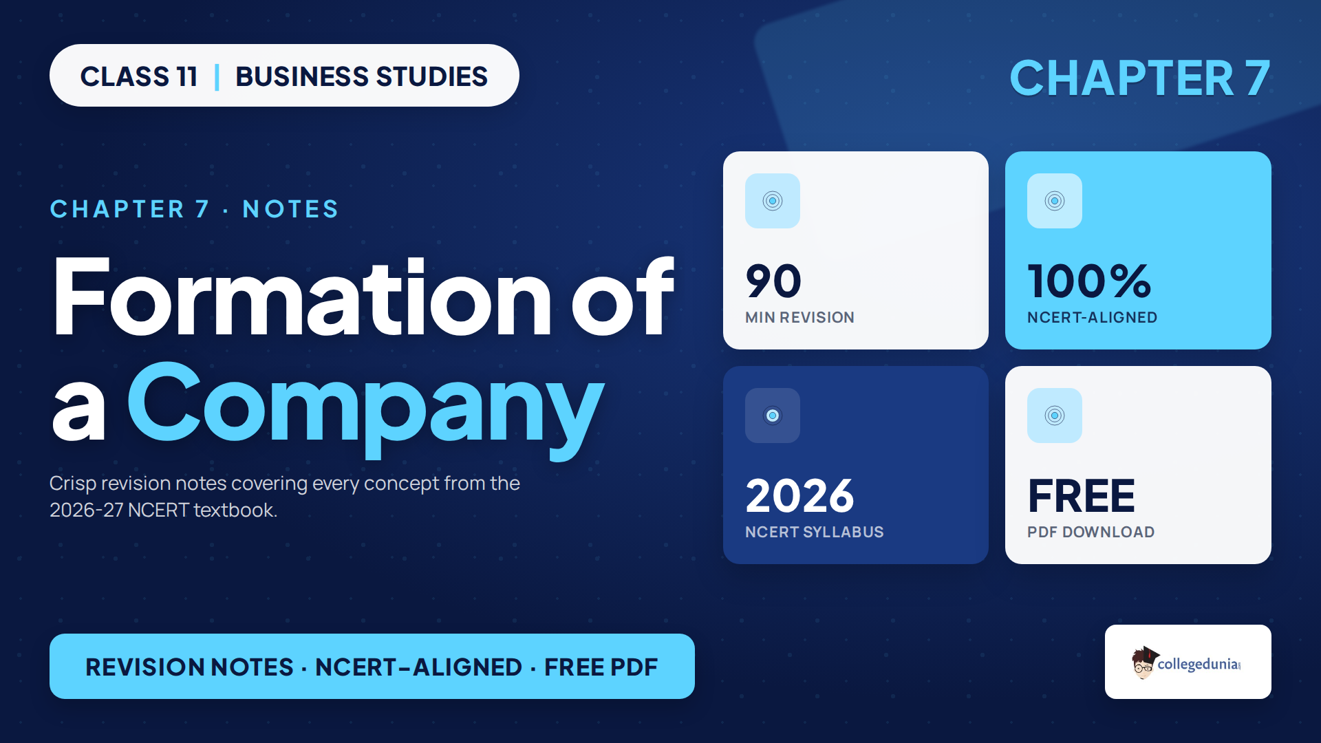NCERT Notes Class 11 Business Studies Chapter 7 Formation of a Company