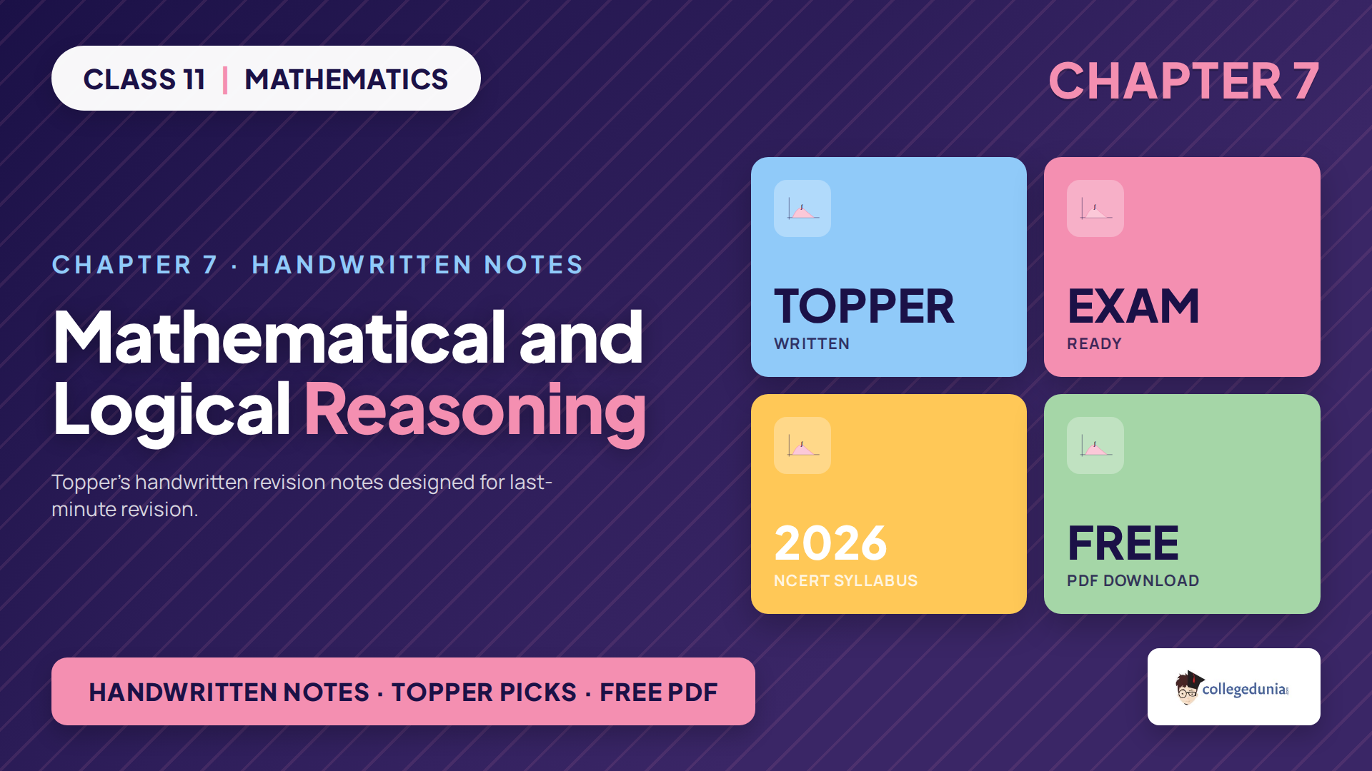 Class 11 Applied Mathematics Chapter 7 Mathematical and Logical Reasoning handwritten notes featured image