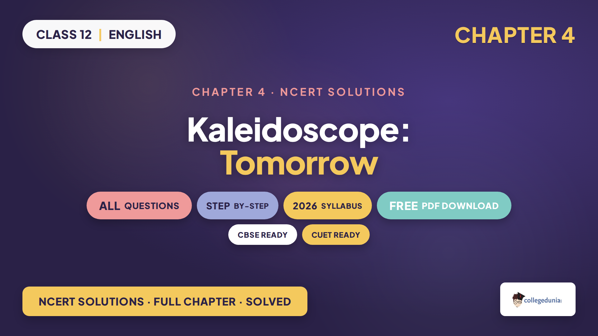 Class 12 English supplementary Chapter 4 Tomorrow NCERT Solutions 2026-27