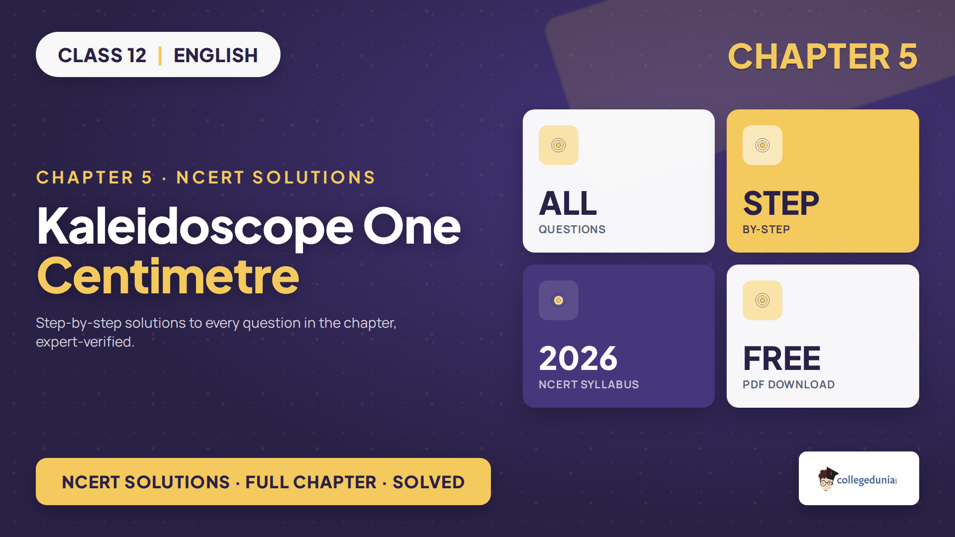 Class 12 English supplementary Chapter 5 One Centimetre NCERT Solutions 2026-27