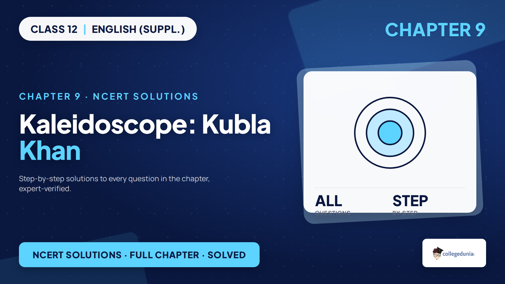 Class 12 English supplementary Chapter 9 Kubla Khan NCERT Solutions 2026-27
