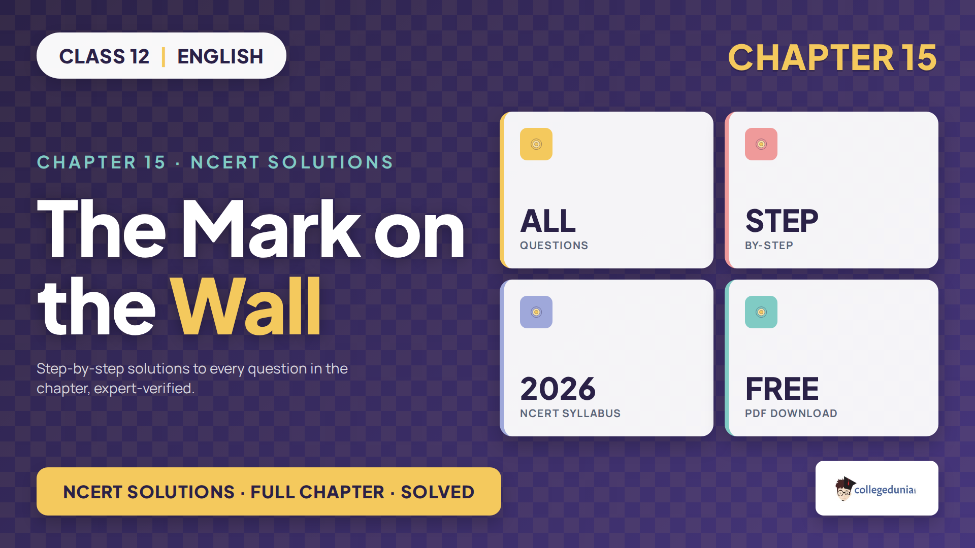 The Mark on the Wall Class 12 English Solutions 2026-27
