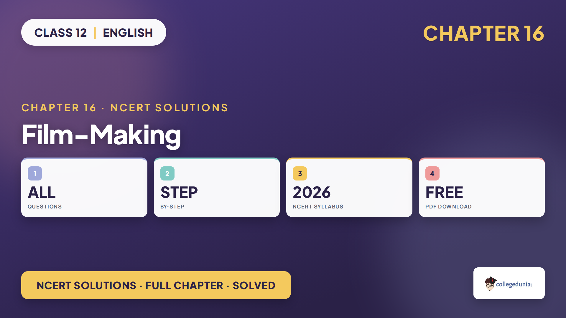 NCERT Solutions for Class 12 English Supplementary Chapter 16 Film-Making
