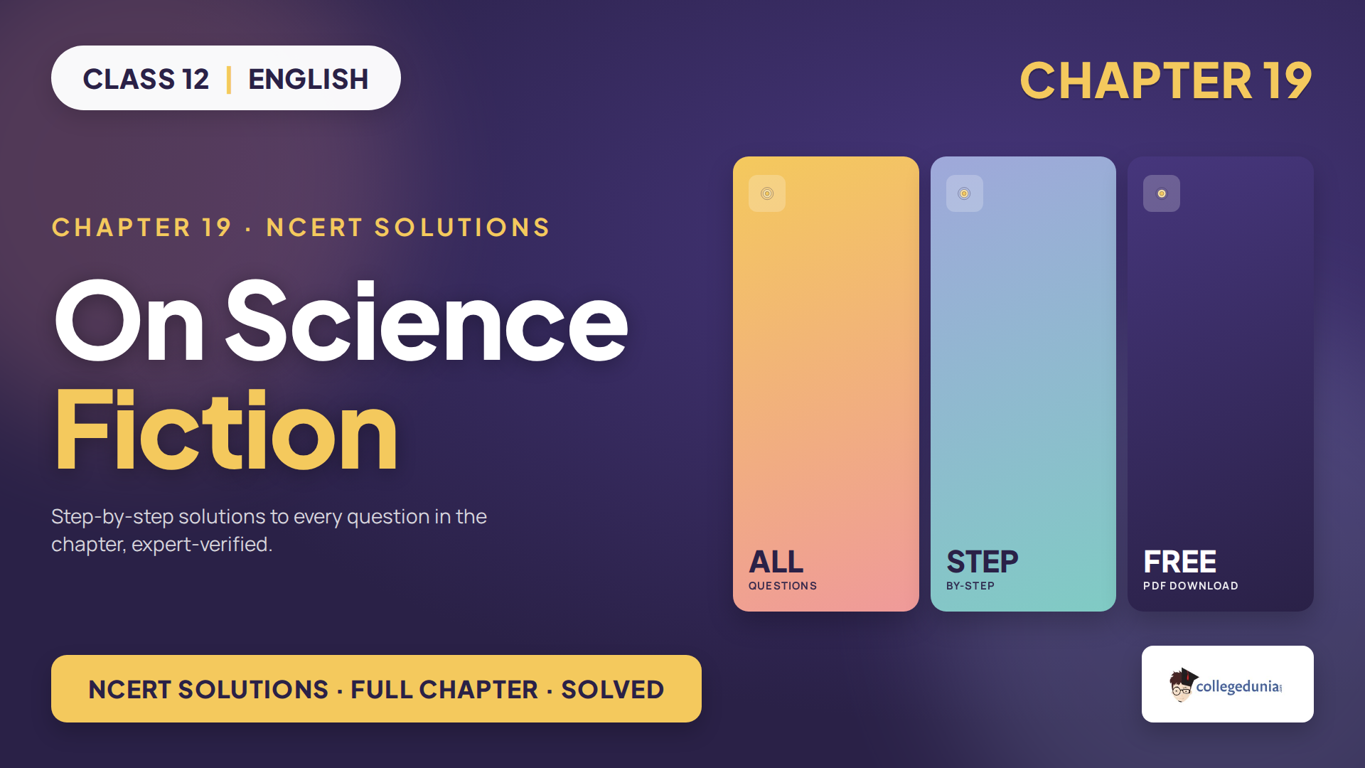 NCERT Solutions for Class 12 English Supplementary Chapter 19 On Science Fiction