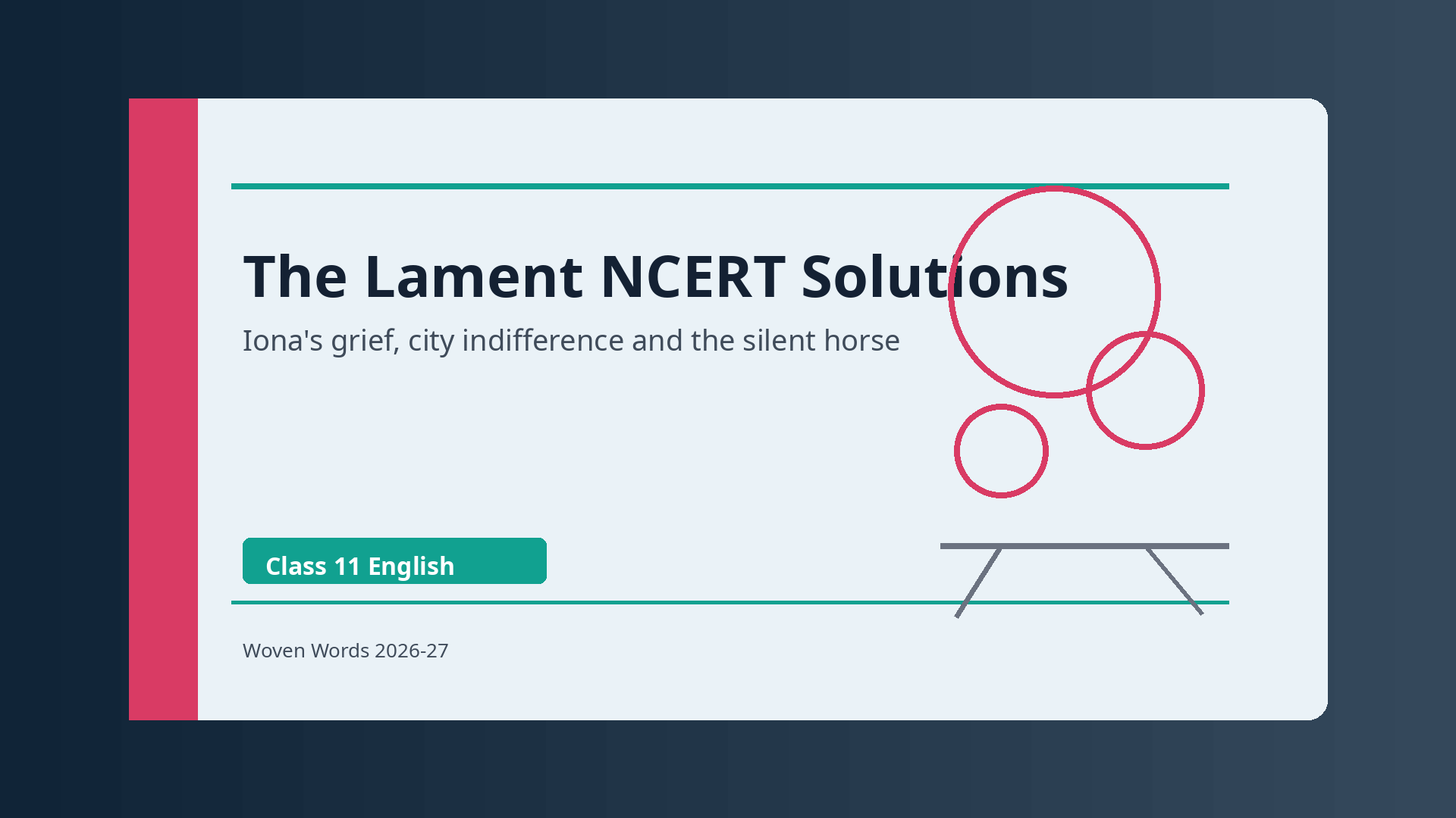 The Lament Class 11 English NCERT Solutions 2026-27