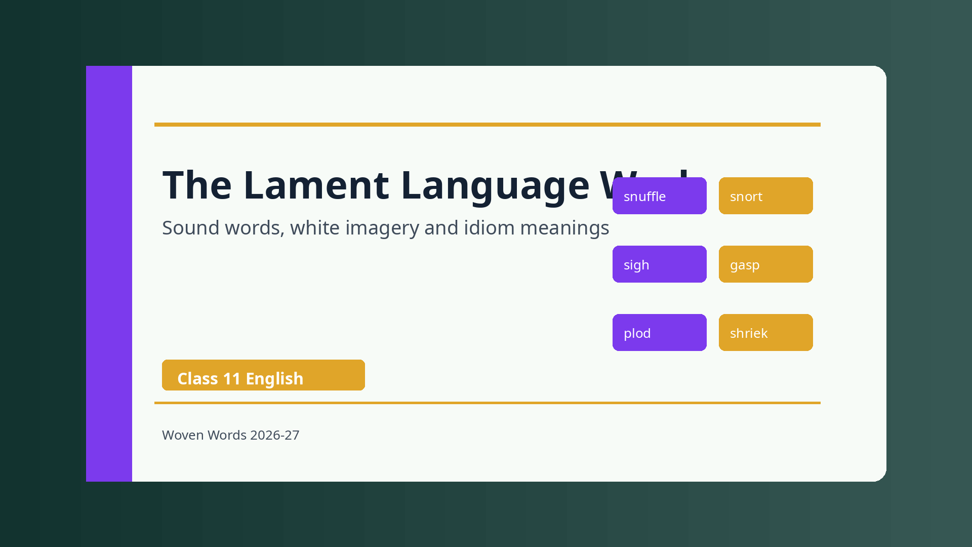 Chekhov narrative setting and word groups in The Lament