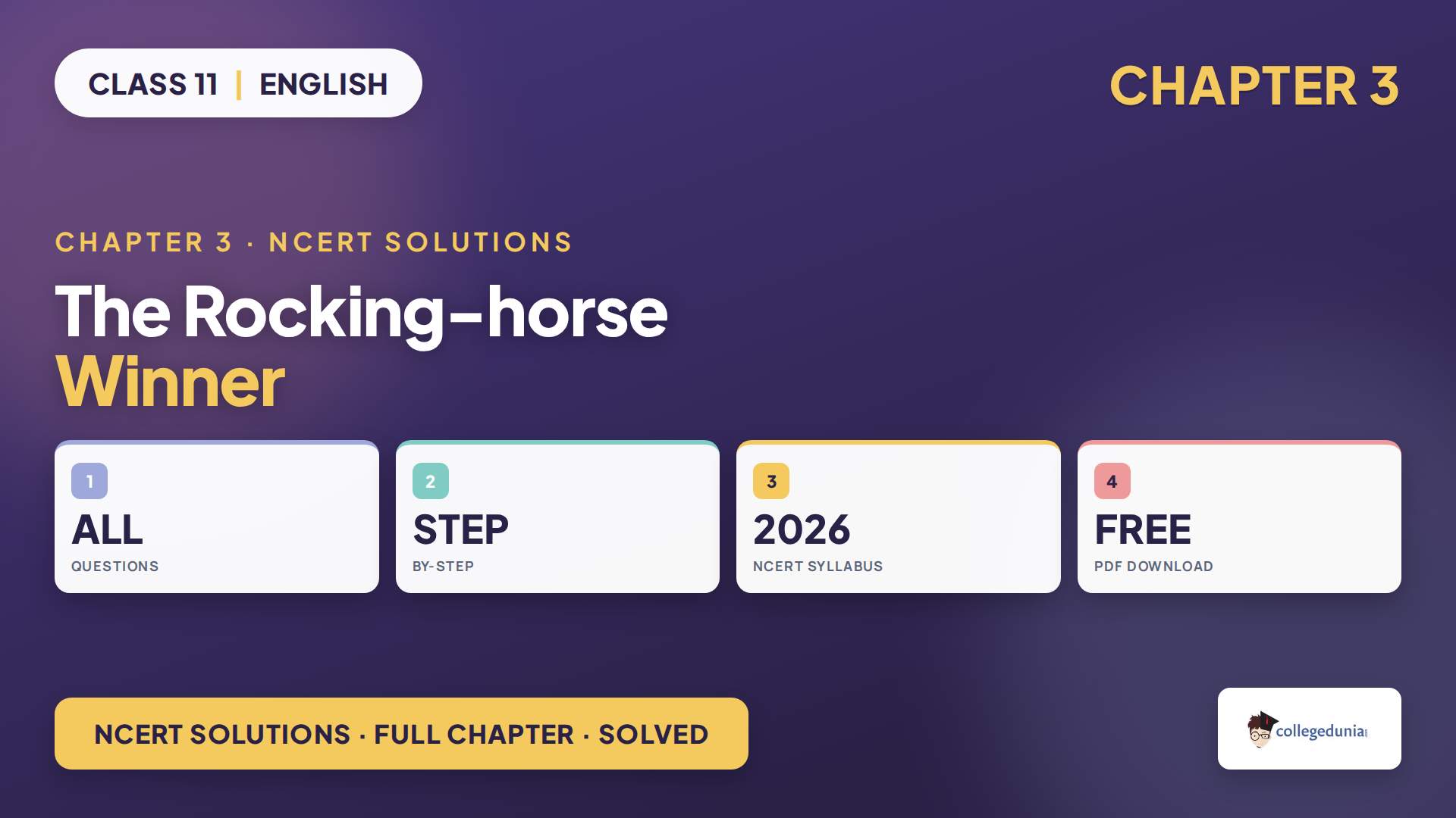 The Rocking-horse Winner Class 11 NCERT Solutions 2026-27