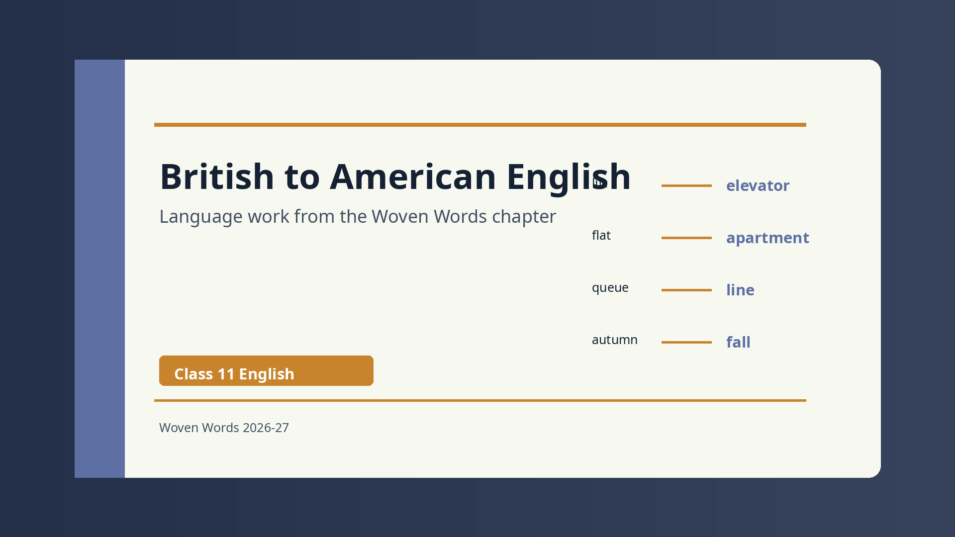 British and American English in The Third and Final Continent