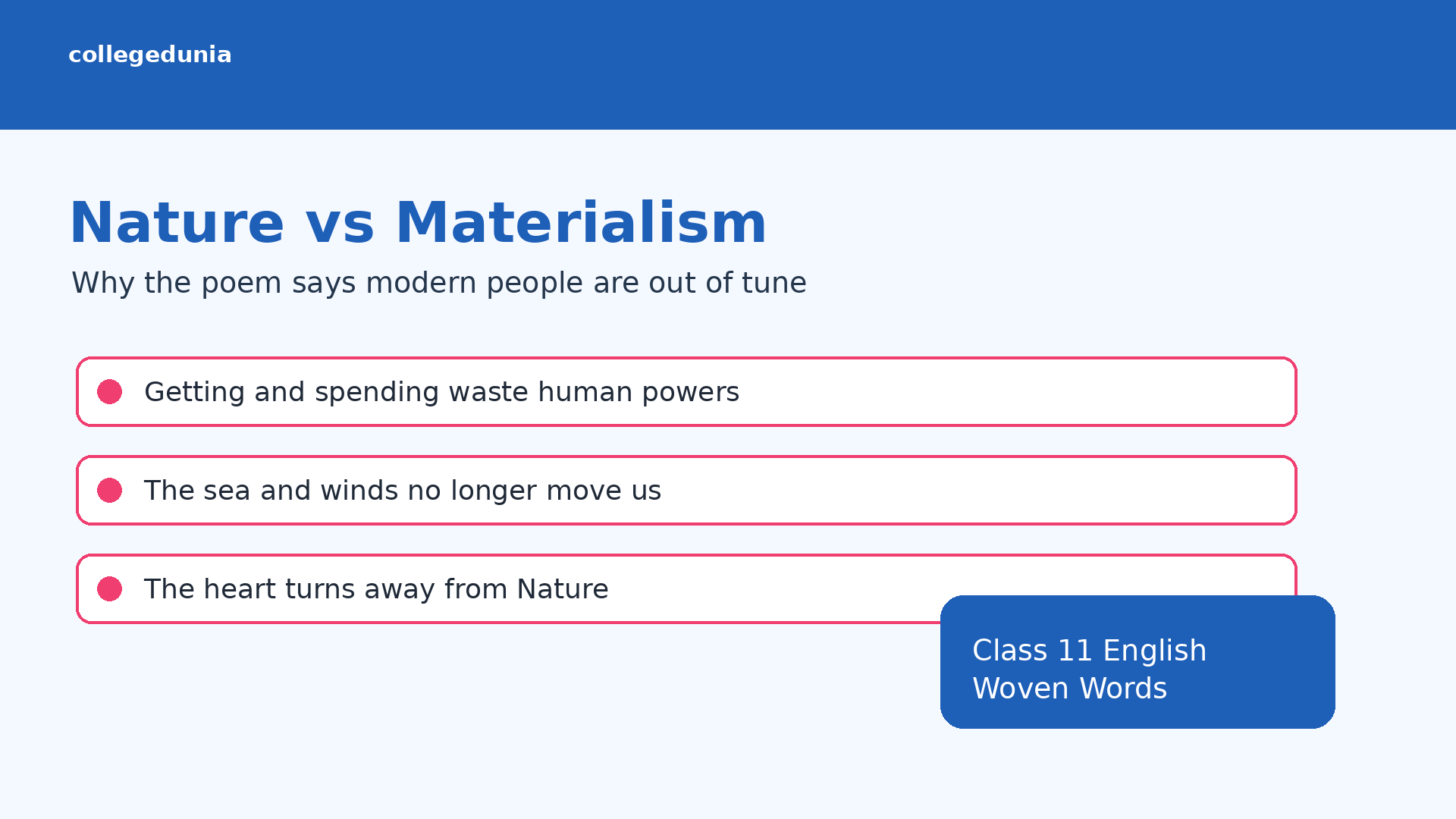 Nature and materialism in The World is Too Much With Us