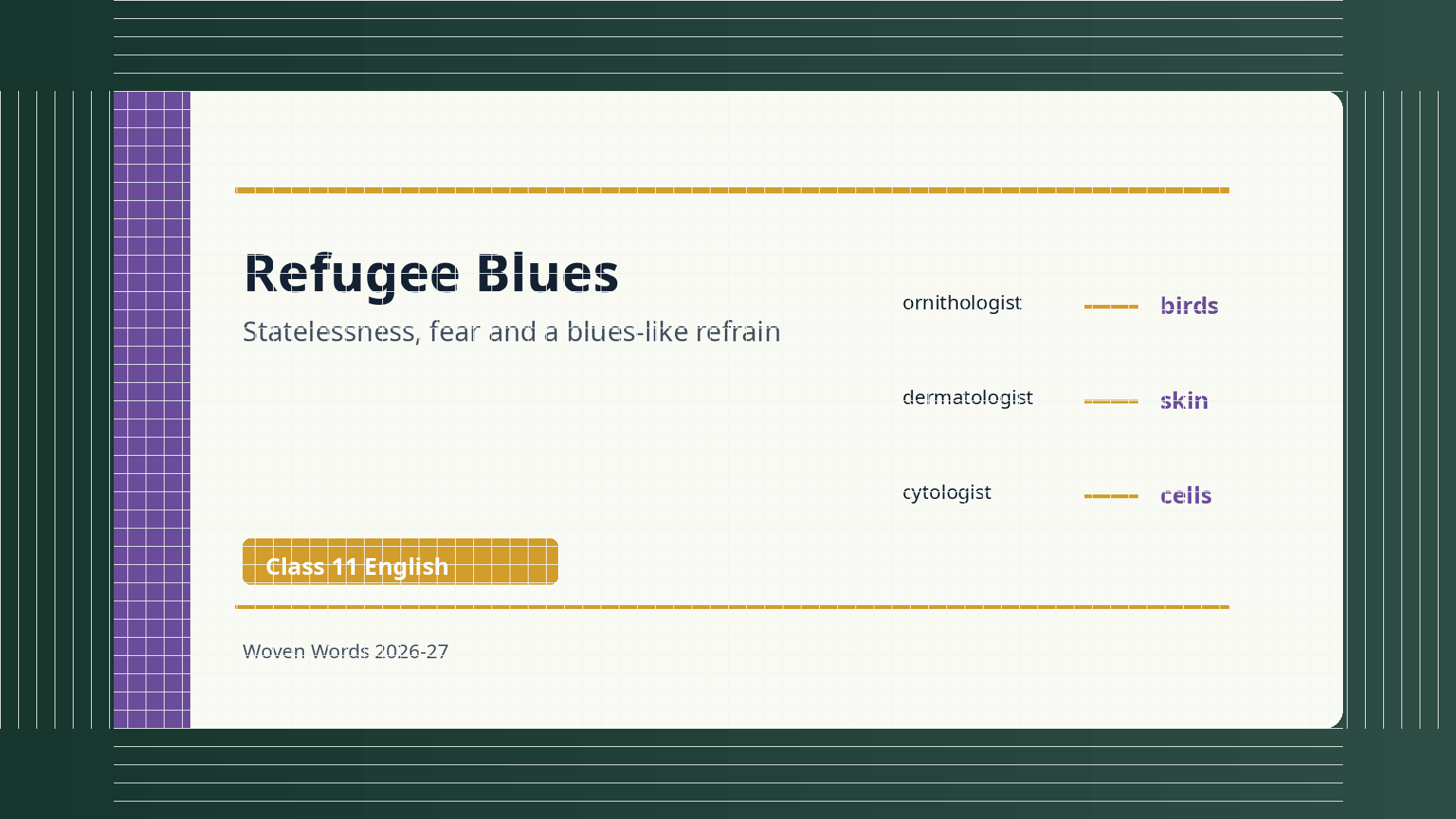 Refugee Blues Class 11 NCERT Solutions 2026-27