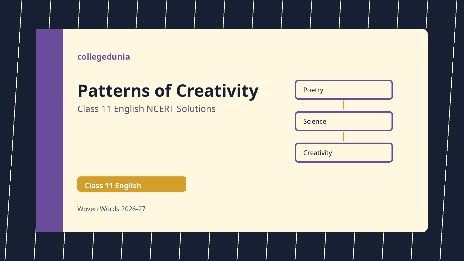 Patterns of Creativity Class 11 NCERT Solutions 2026-27