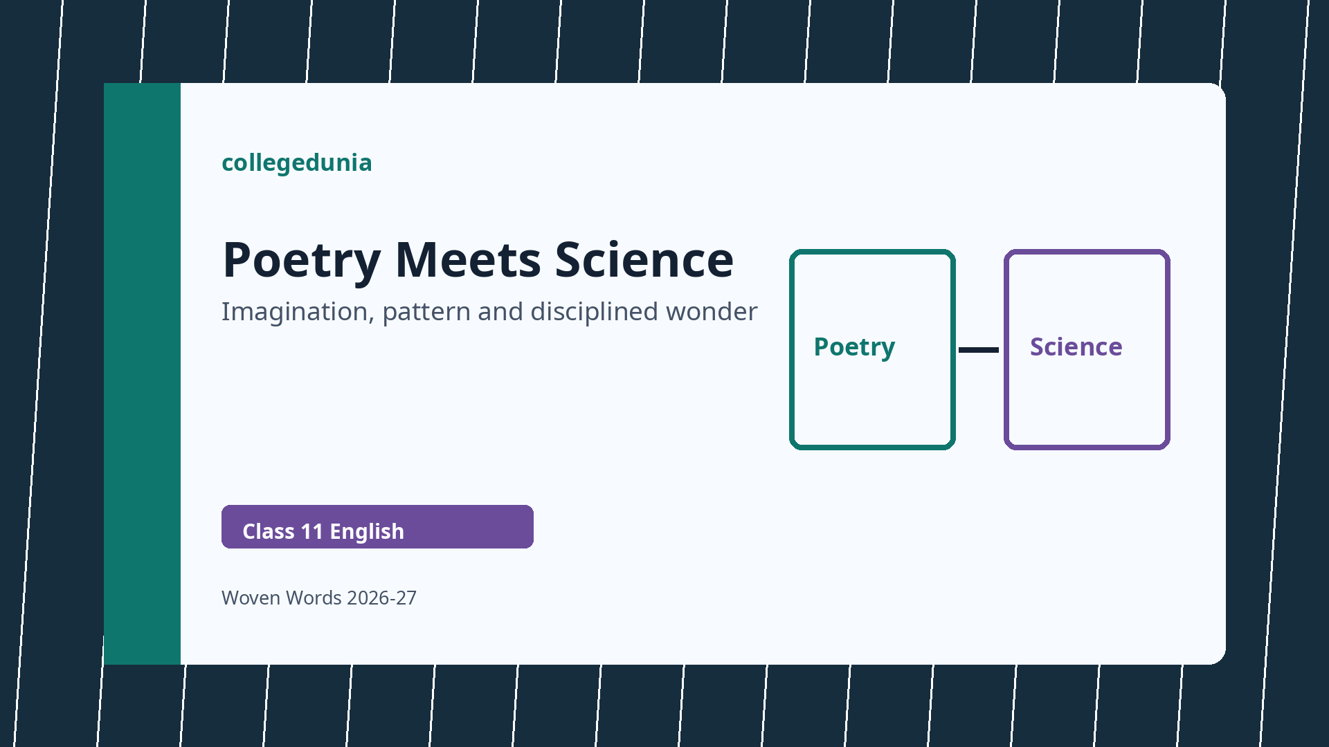 Poetry and science bridge in Patterns of Creativity