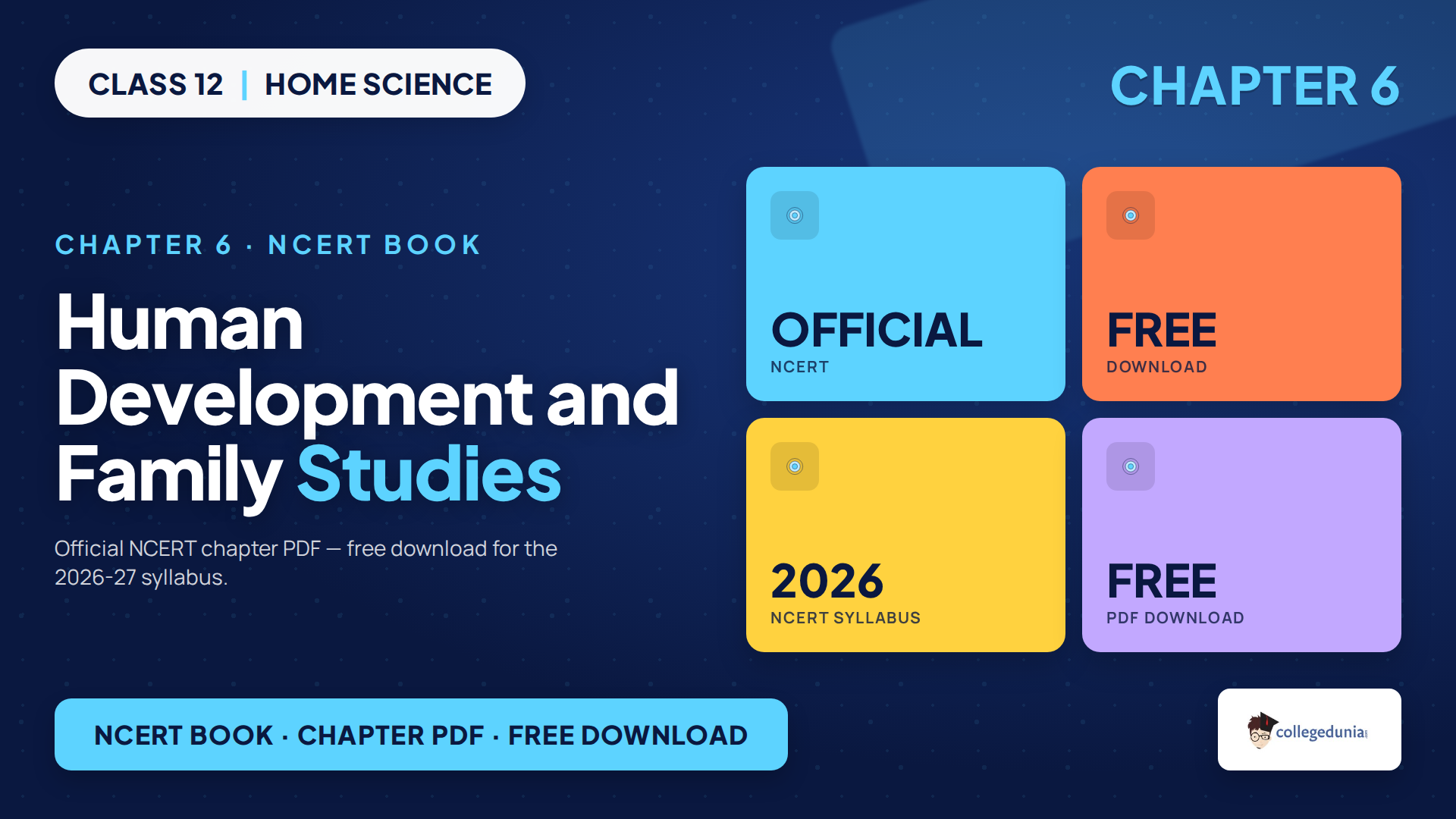 NCERT Class 12 Home Science Chapter 6 Human Development and Family Studies Book PDF